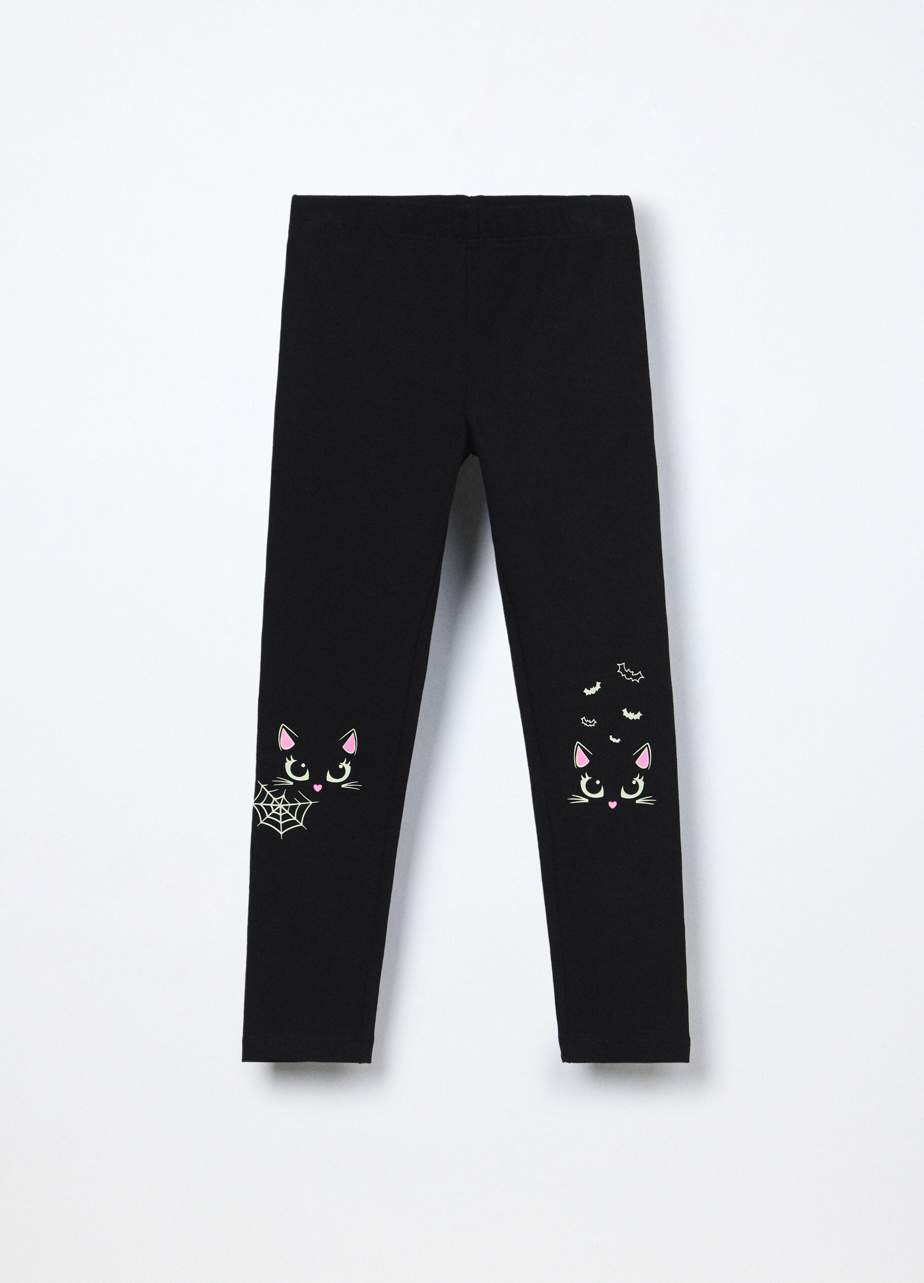 Leggings in jersey di cotone stretch bambina_0
