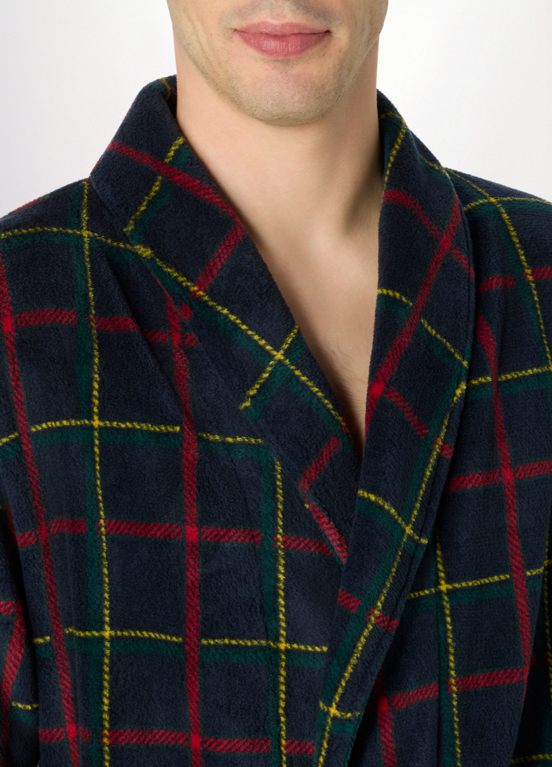 Vestaglia in pile a quadri uomo_2