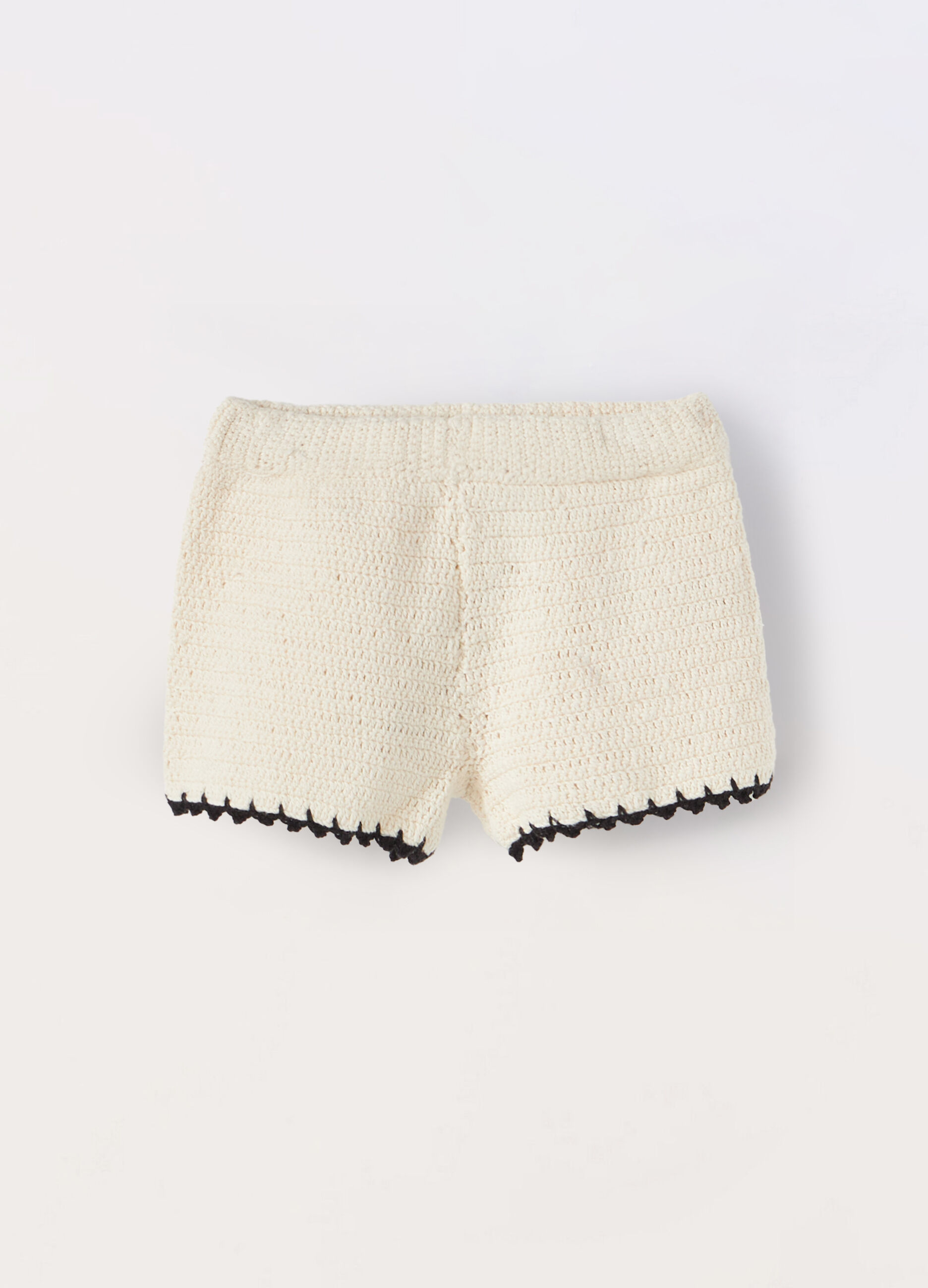Shorts in puro cotone crochet neonata_0