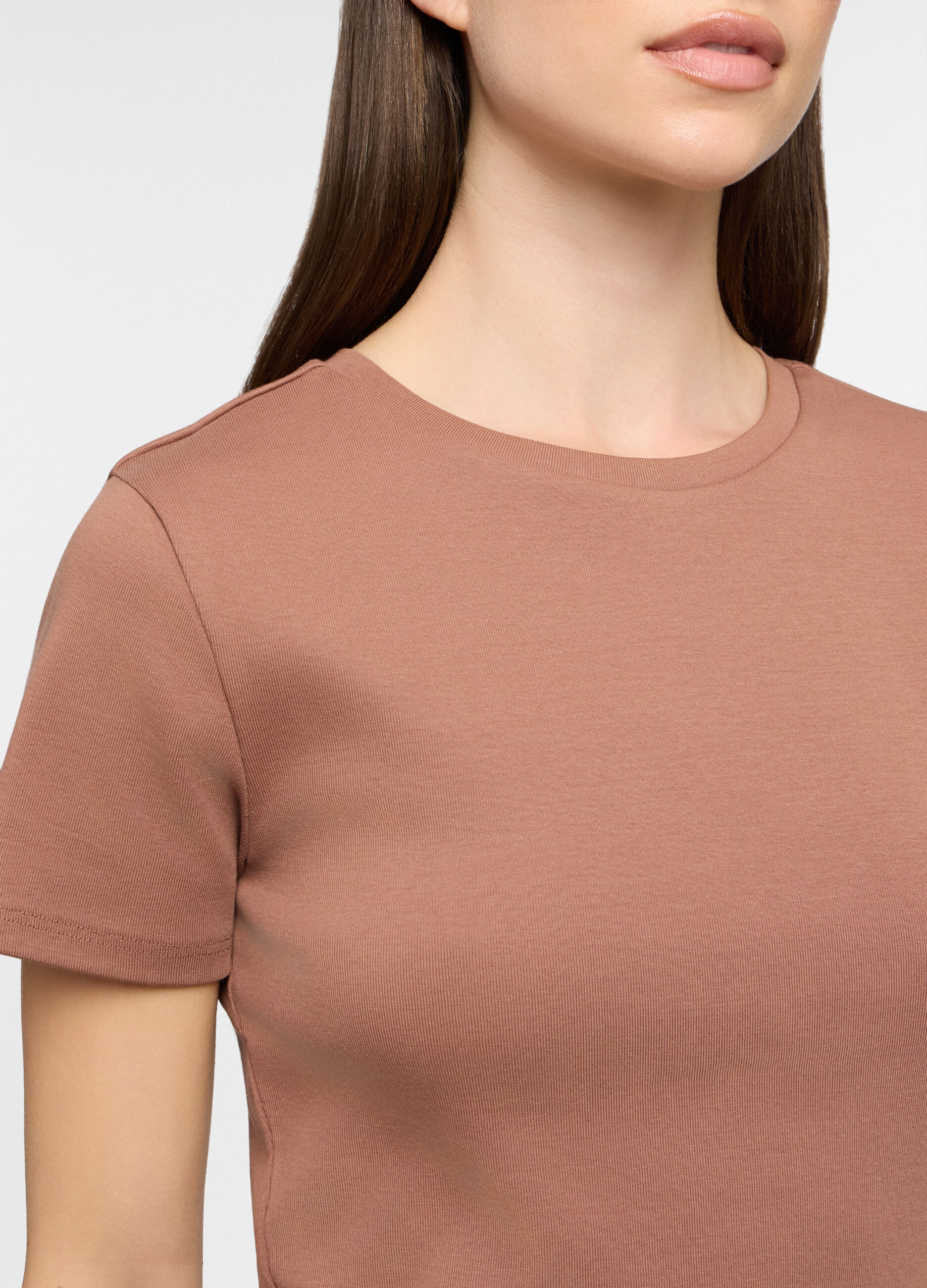 T-shirt girocollo stretch donna_2