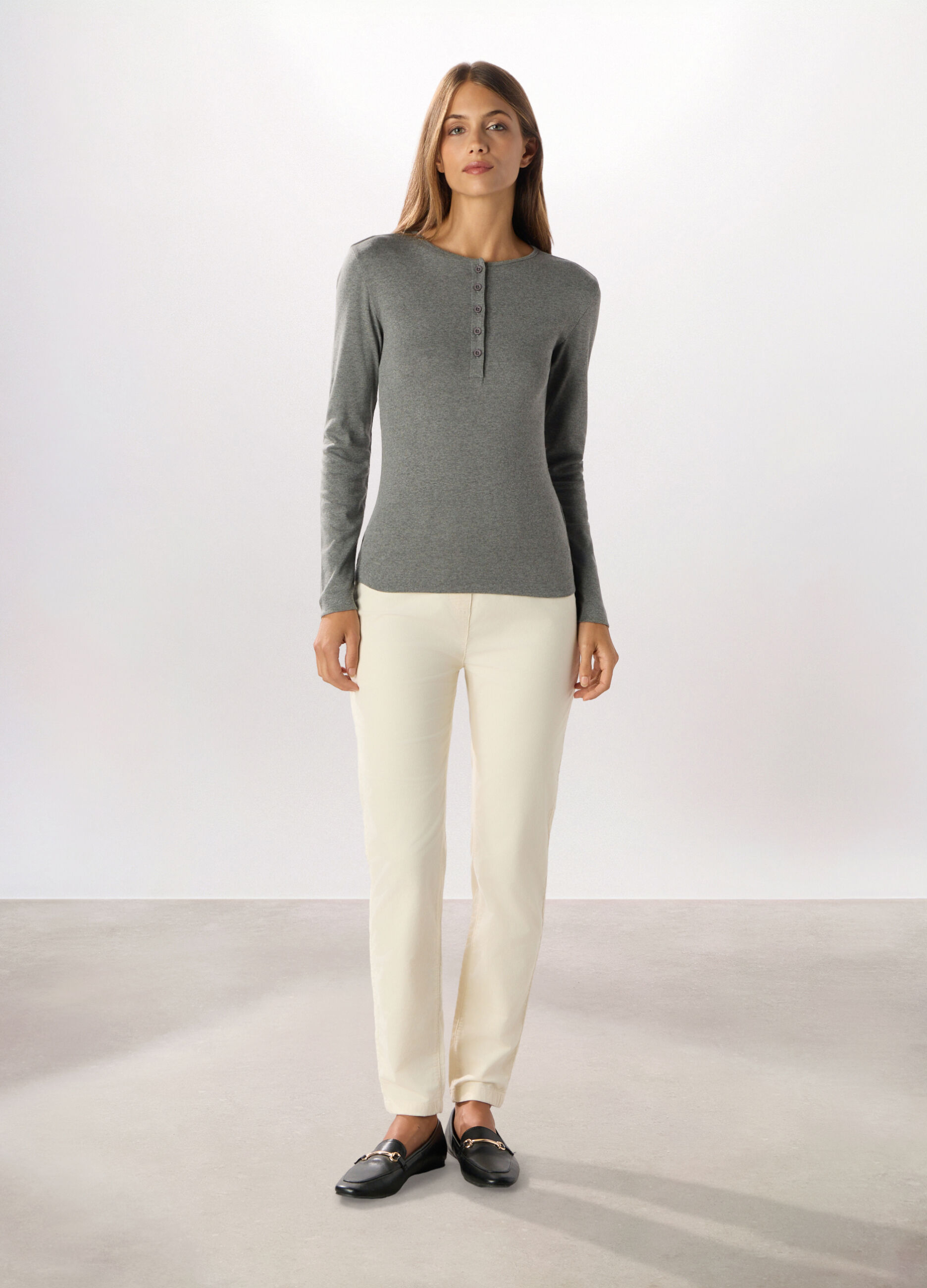 Jeggings in velluto a coste di cotone stretch donna_0