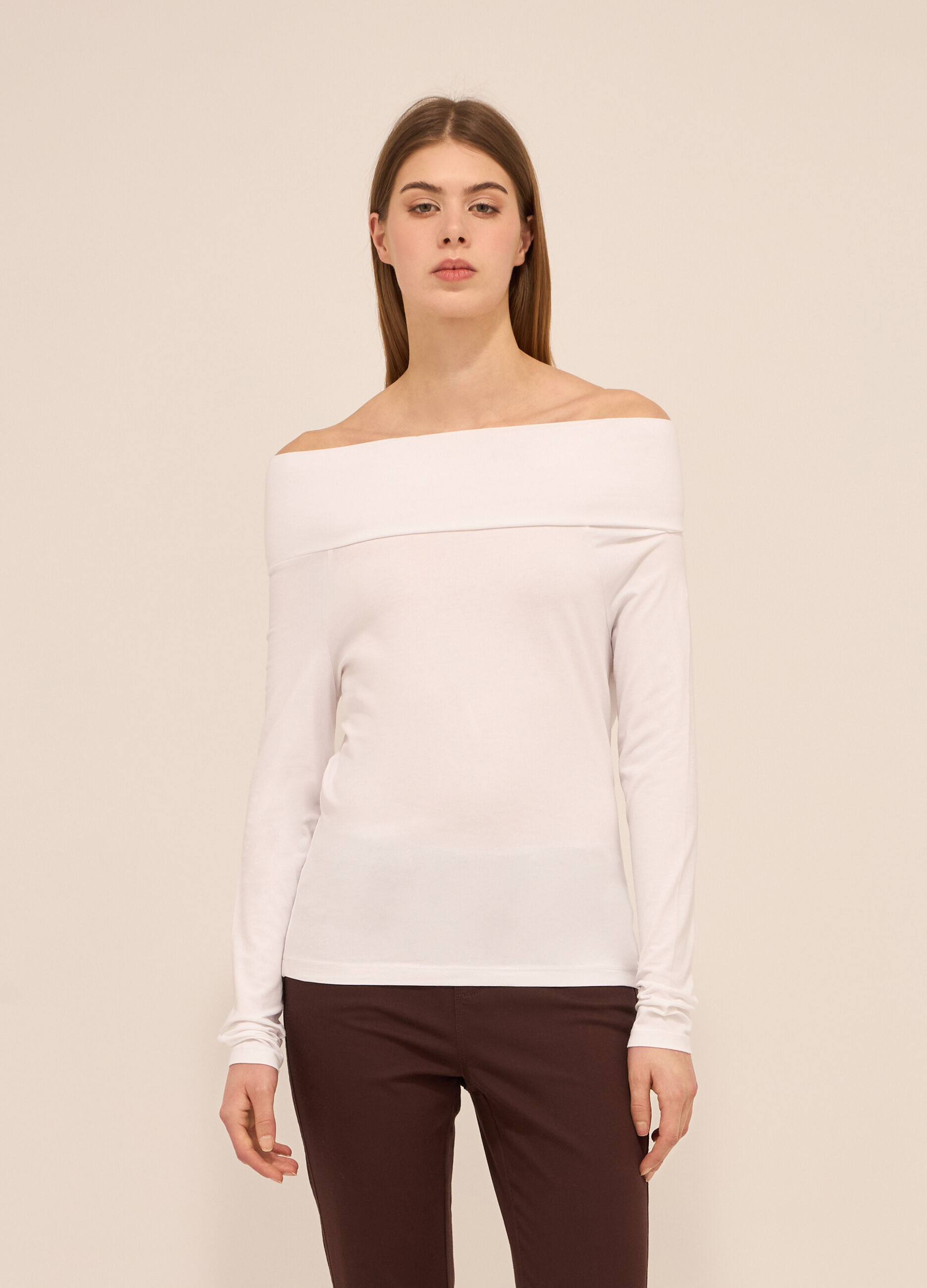 T-shirt in cotone stretch donna_0