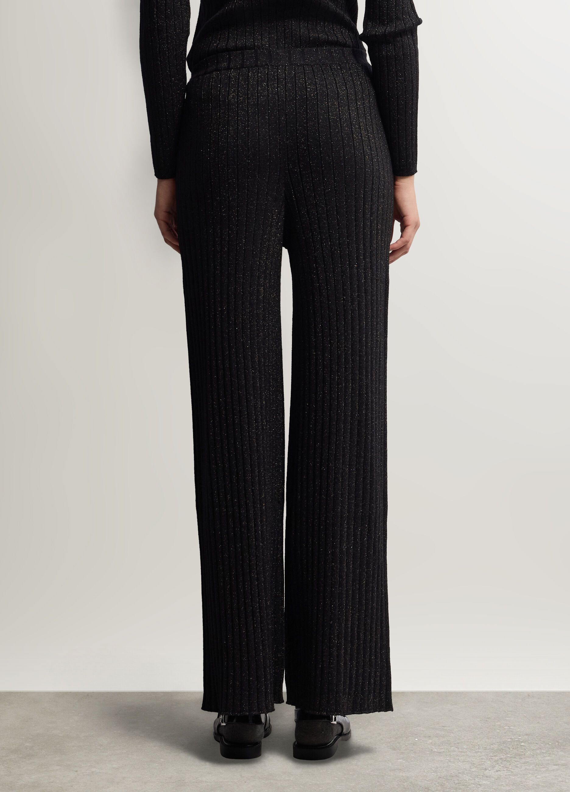 Pantaloni Wide Leg in costina misto viscosa donna_2