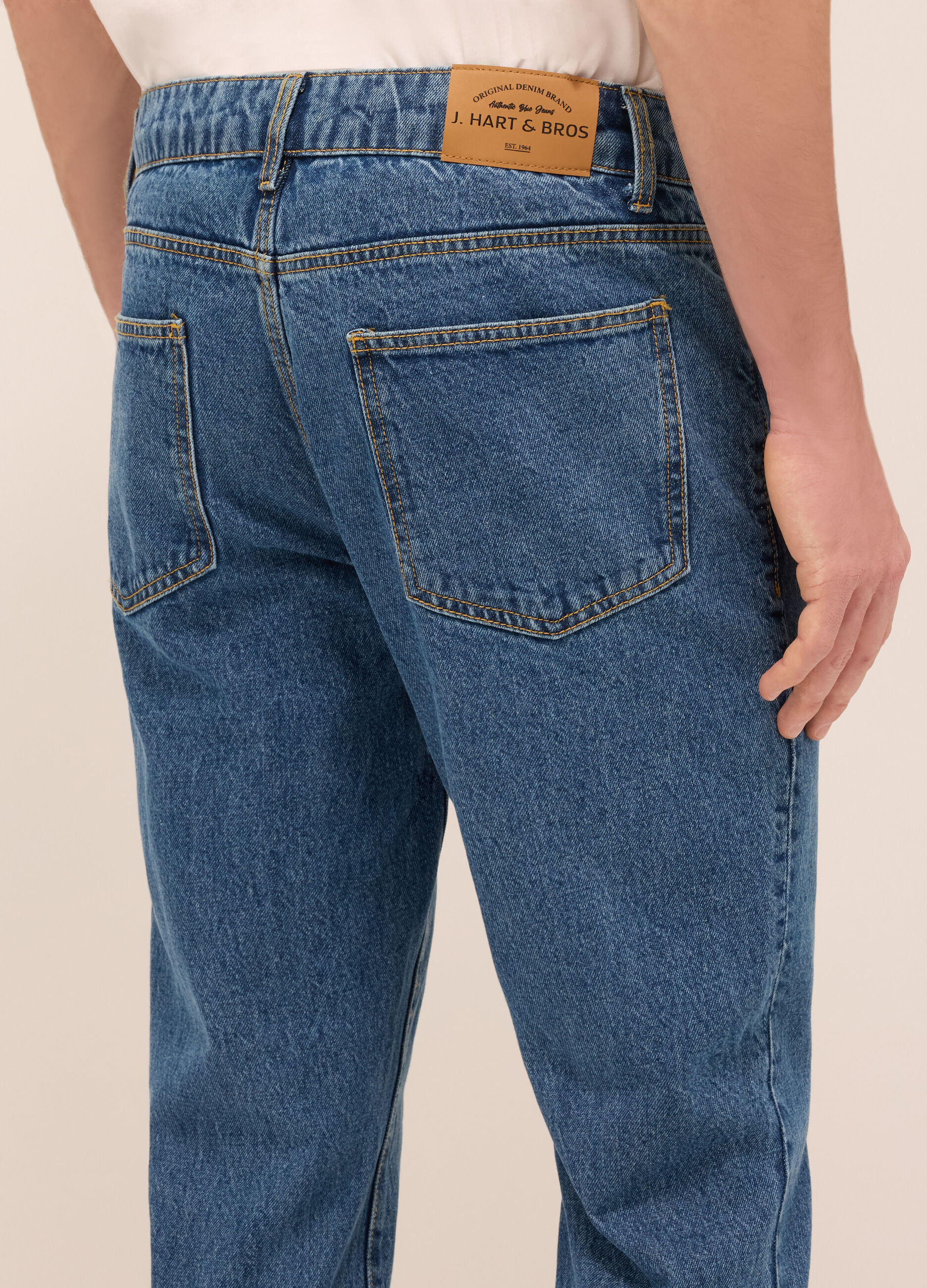 Jeans 5 tasche slim fit in denim di cotone uomo_3