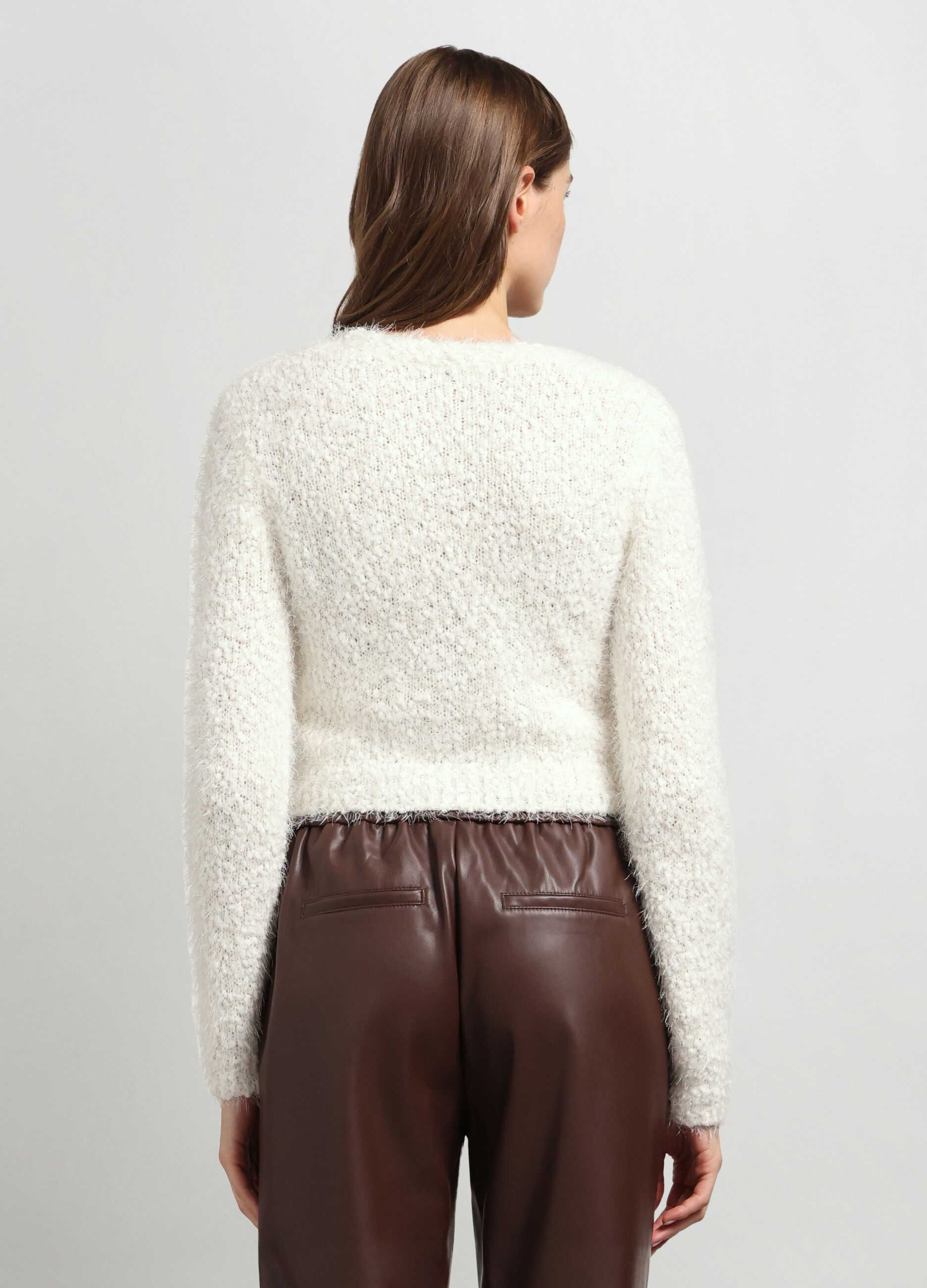 Cardigan cropped tricot donna_1