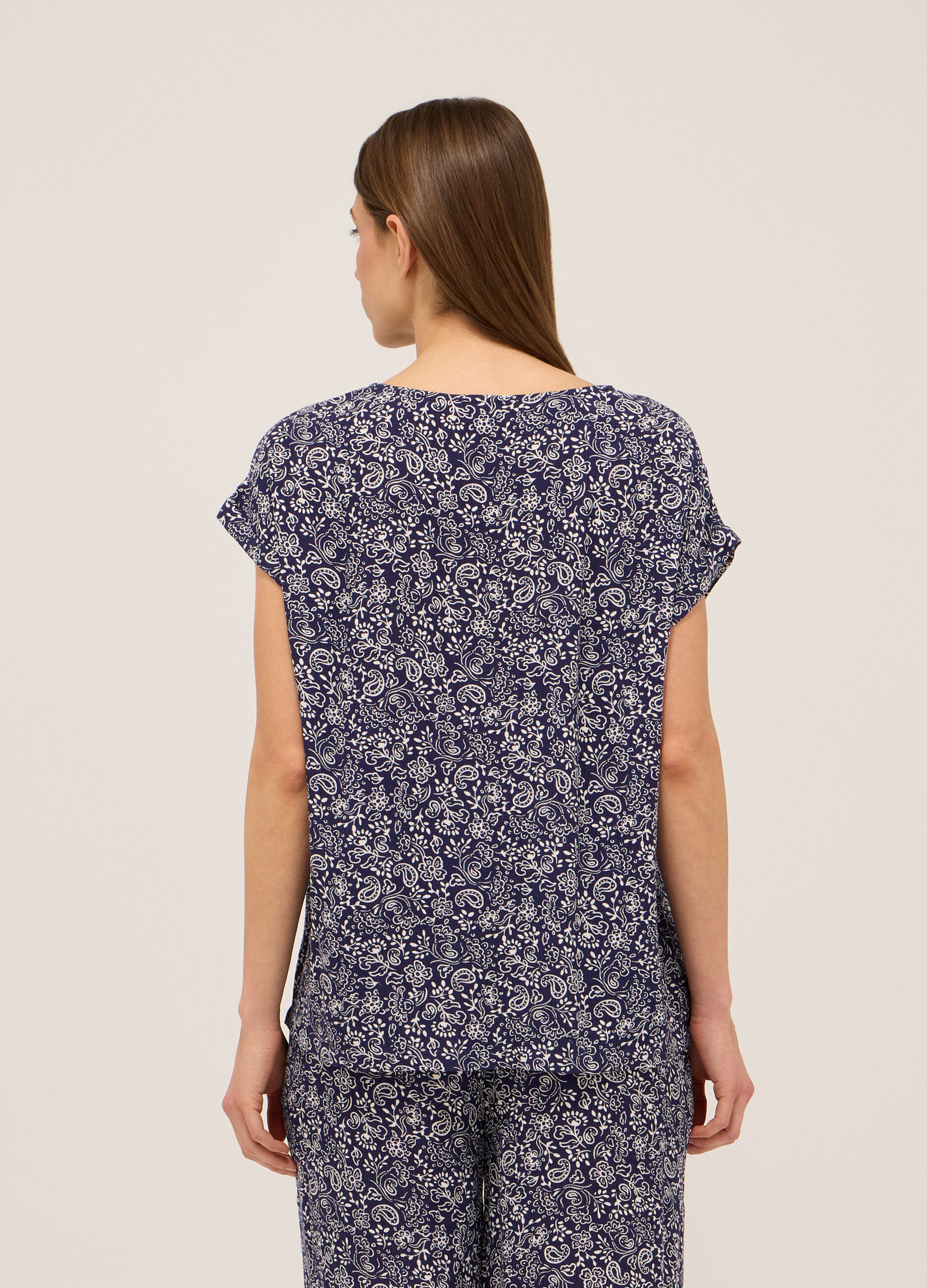 Blusa in pura viscosa con stampa donna_1