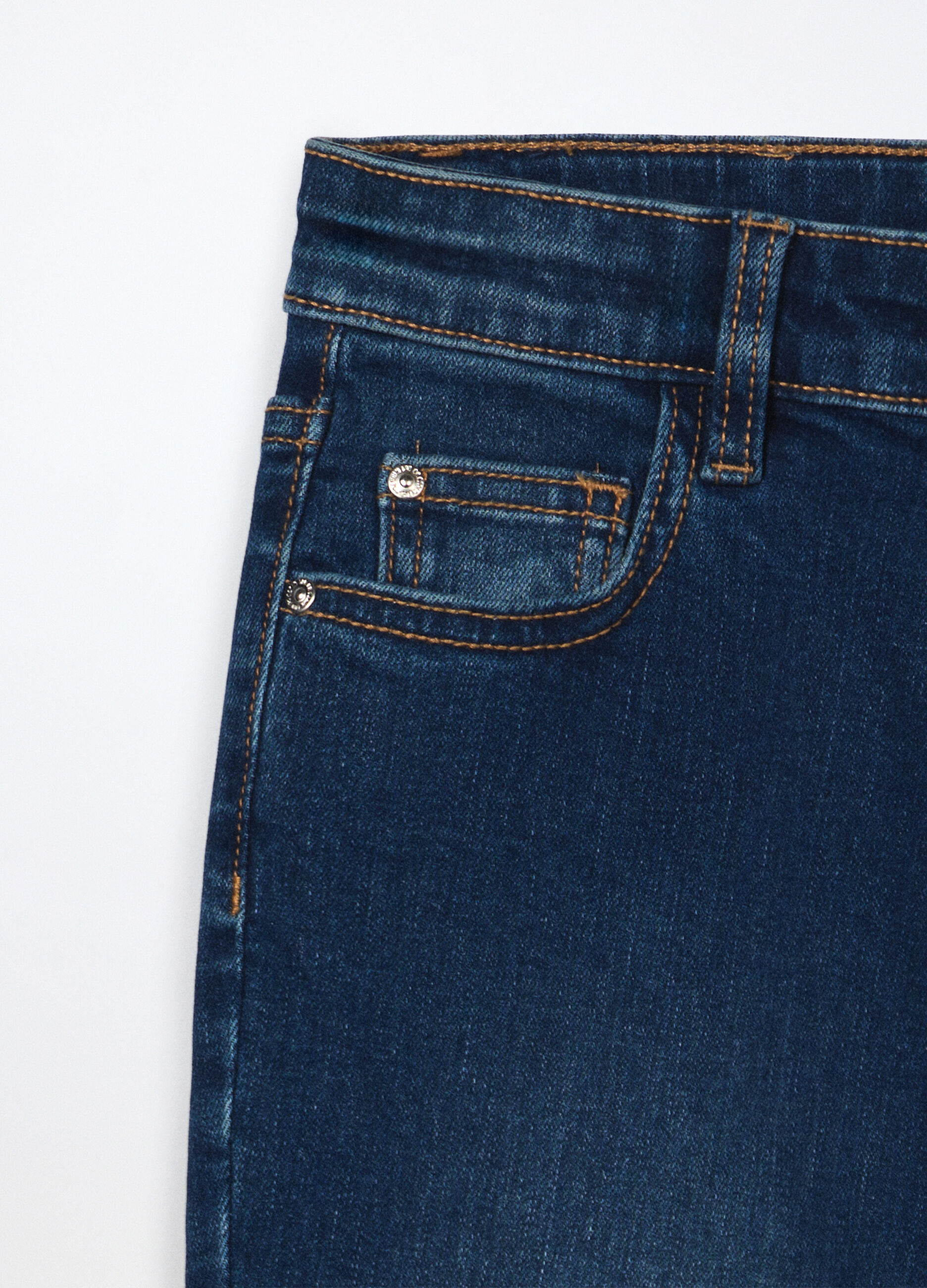 Pantaloni flare fit in denim di cotone stretch ragazza_2
