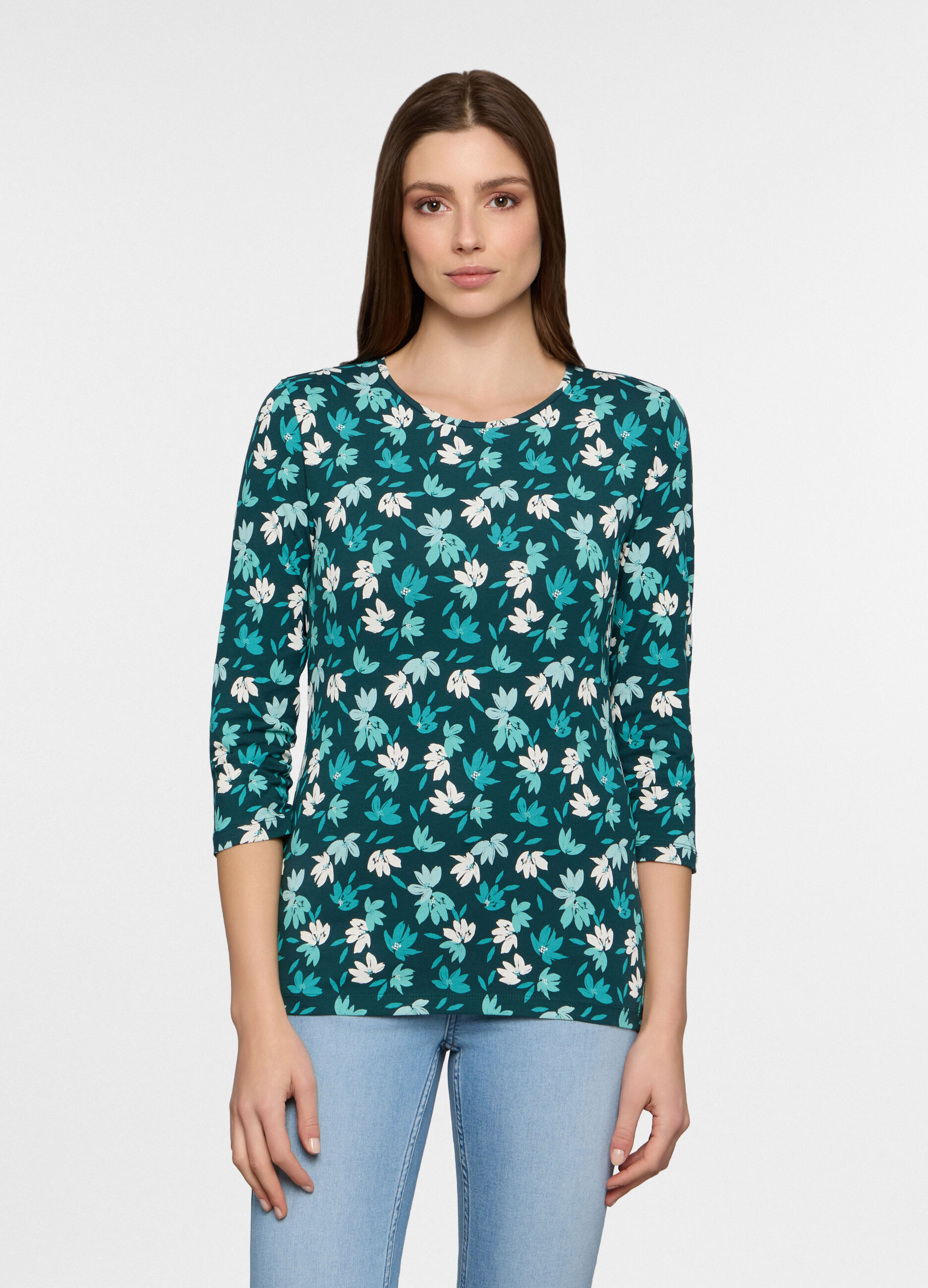 T-shirt girocollo stretch donna_0