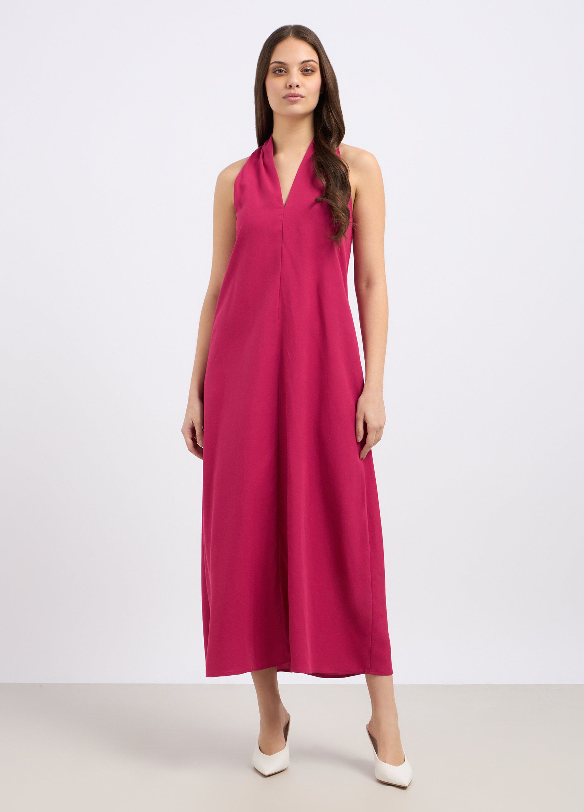 Abito lungo in misto lino donna