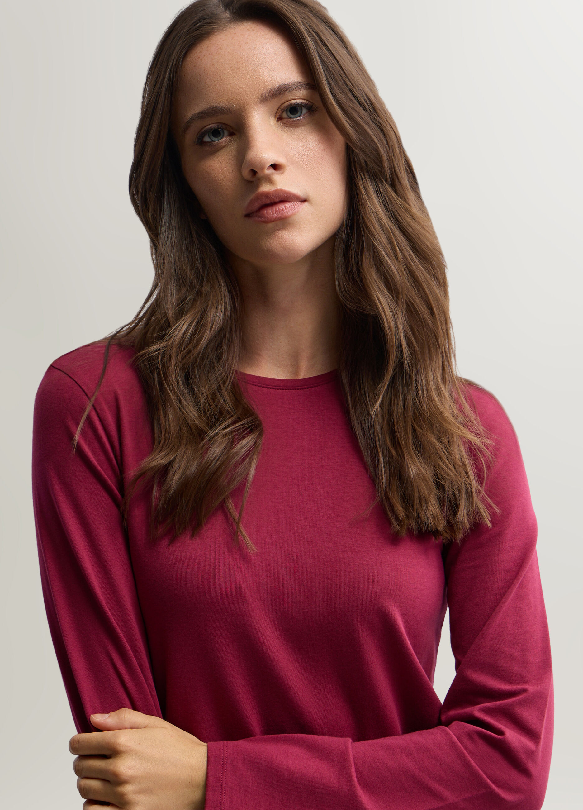 T-shirt girocollo stretch donna_2