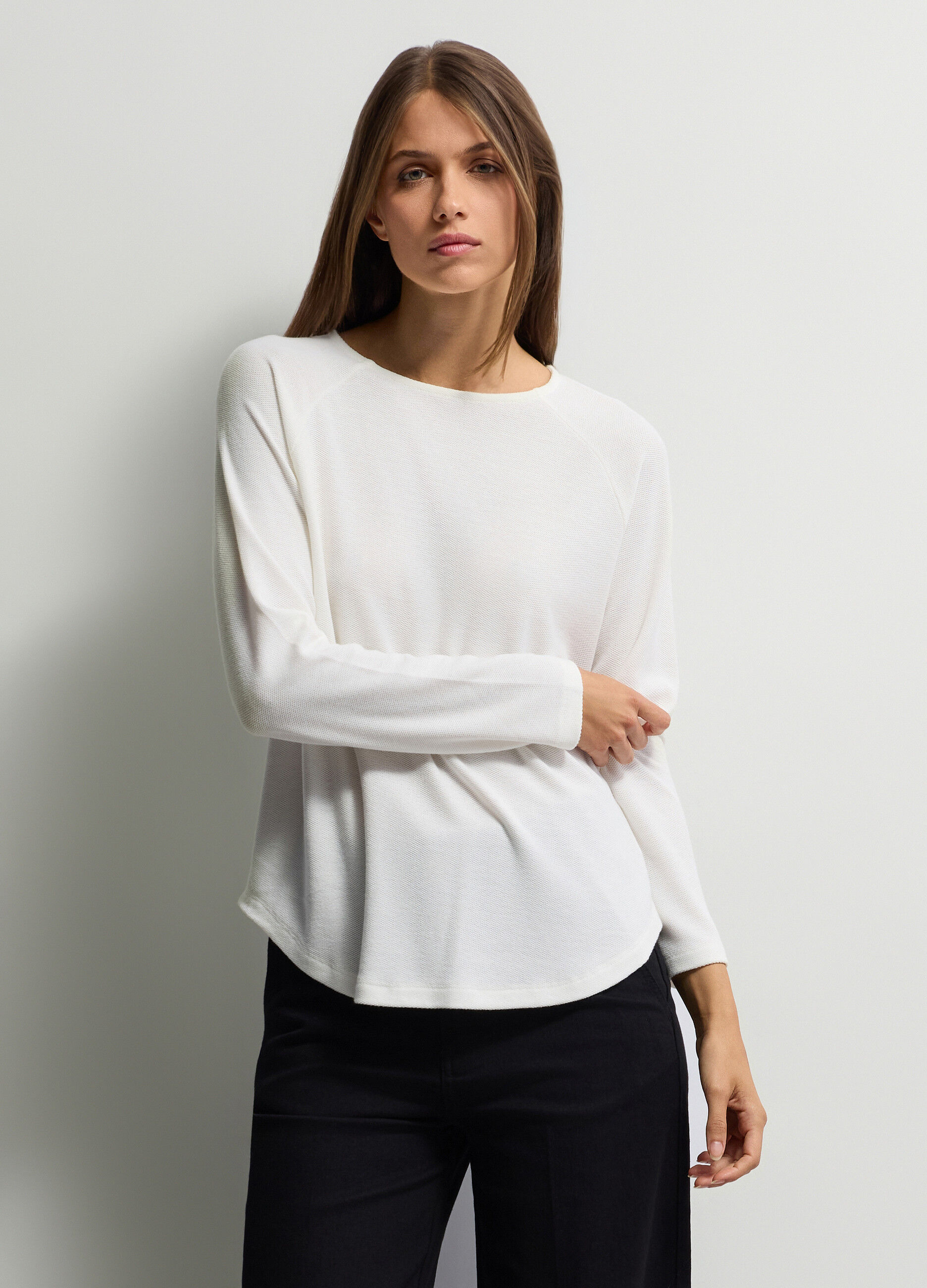T-shirt girocollo stretch donna_0