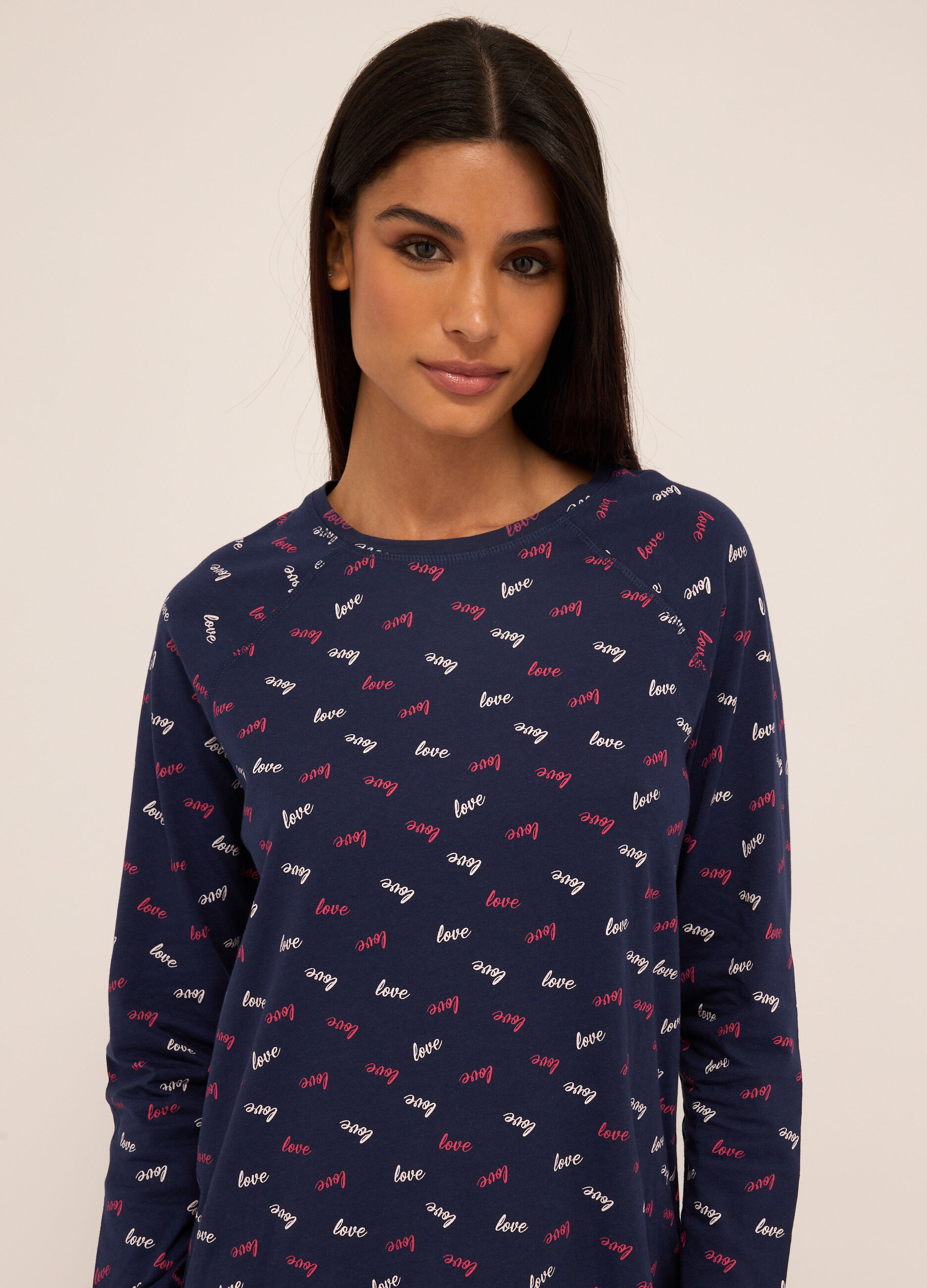 Top pigiama lungo in puro cotone donna_2