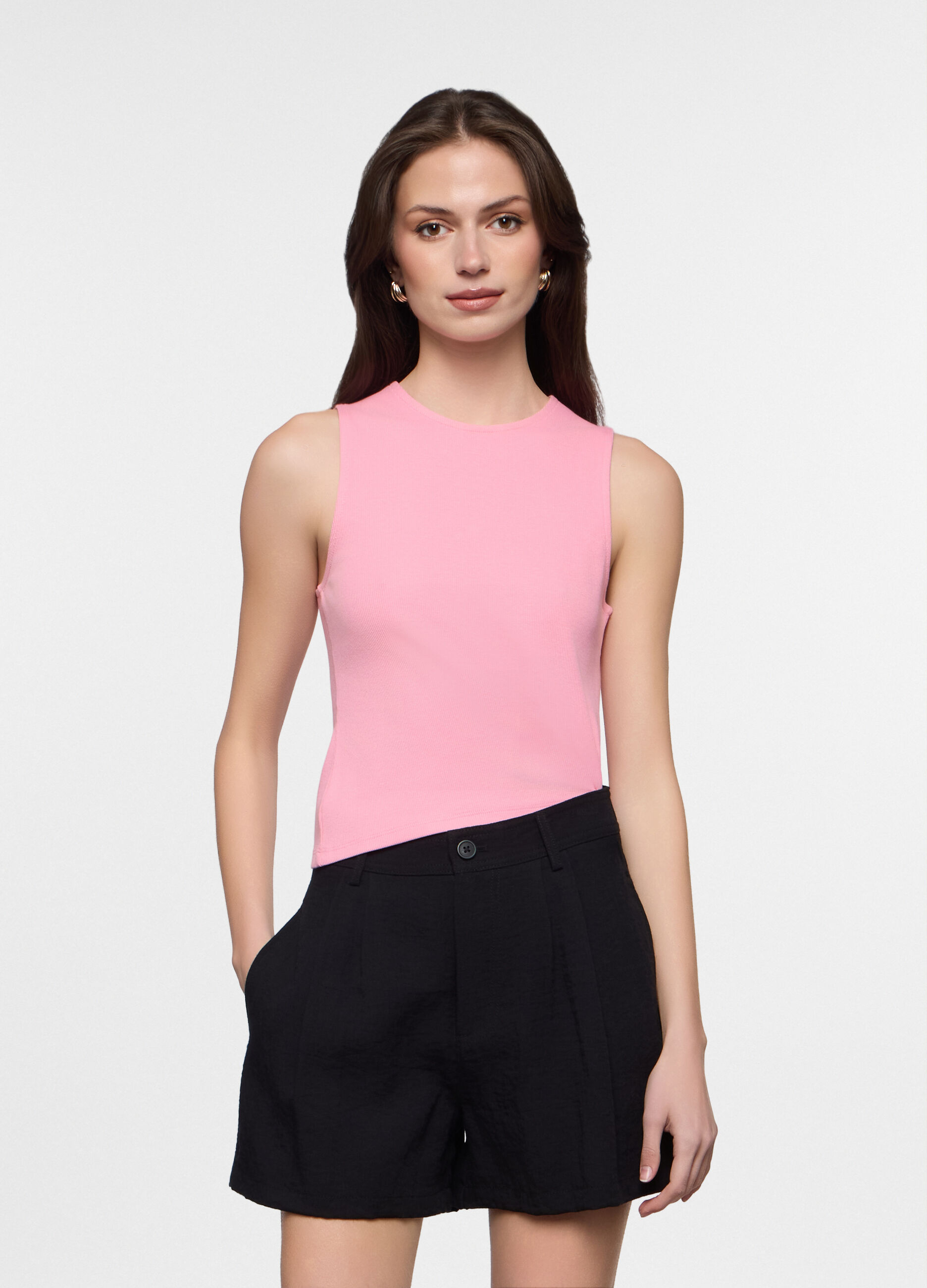 Top girocollo stretch donna_0