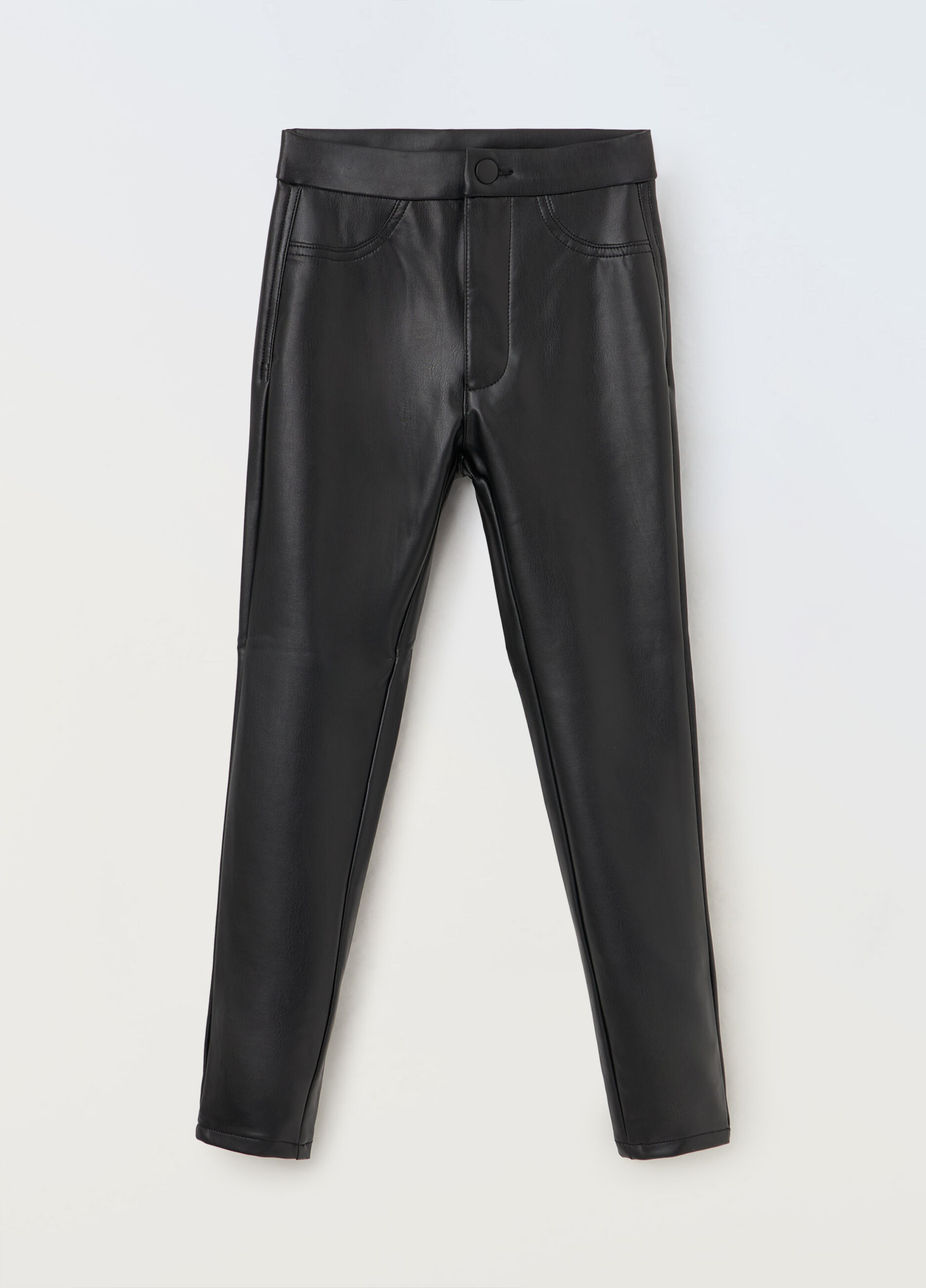 Treggings in eco pelle ragazza_0