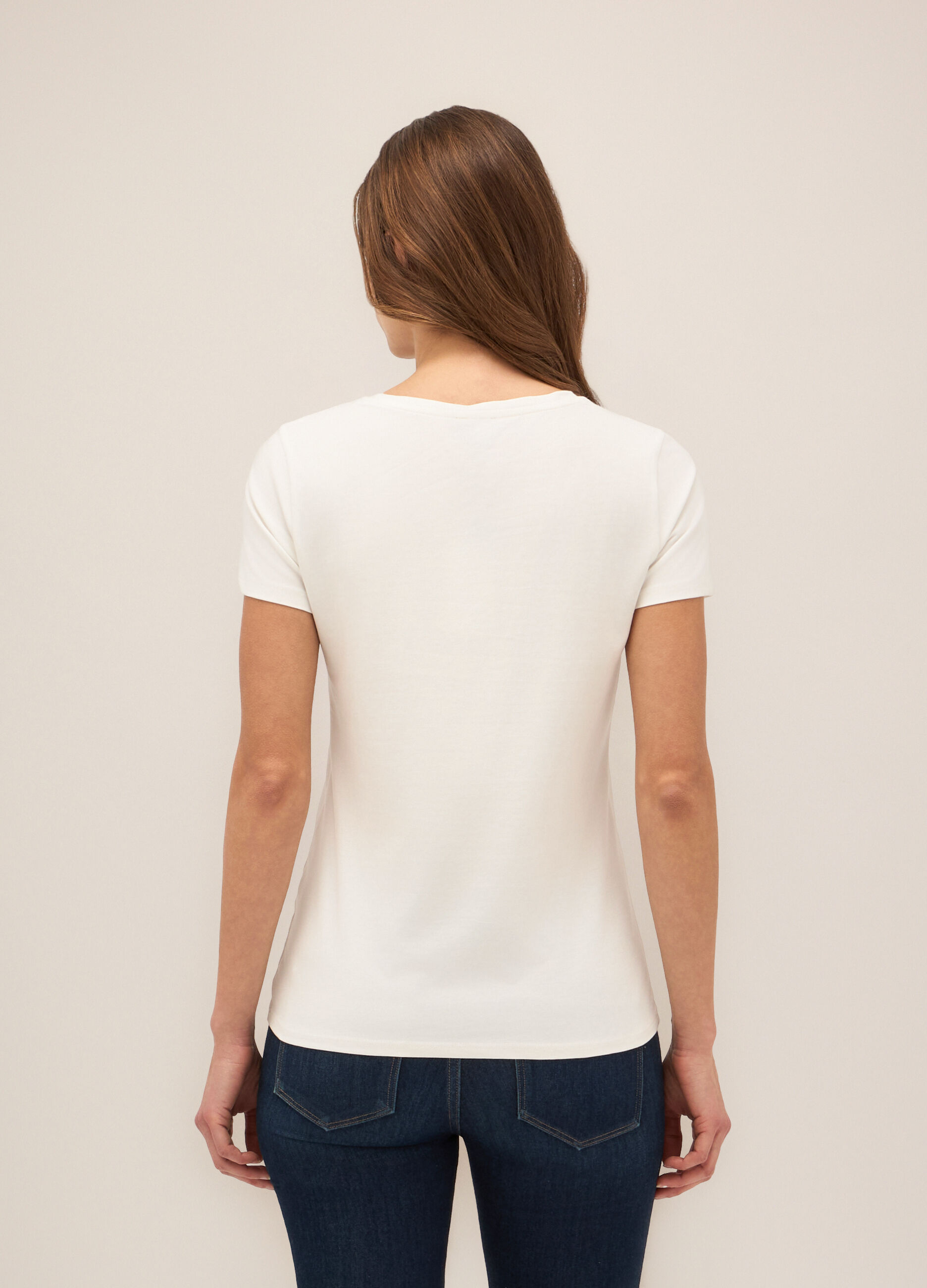 T-shirt in cotone stretch donna_1