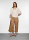 Blusa regular fit con scollo a V in puro cotone donna_0