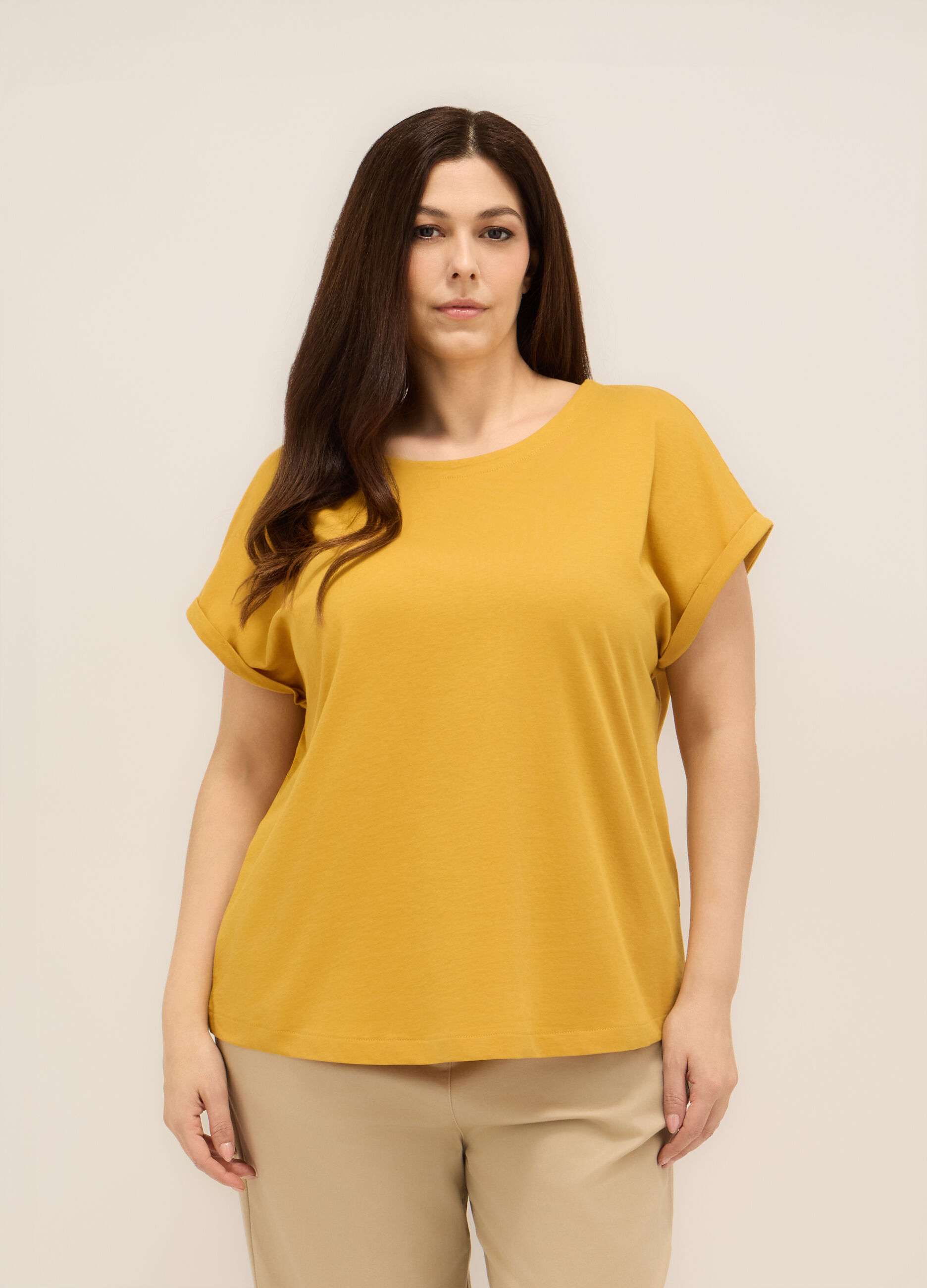 T-shirt in jersey di puro cotone donna curvy_0