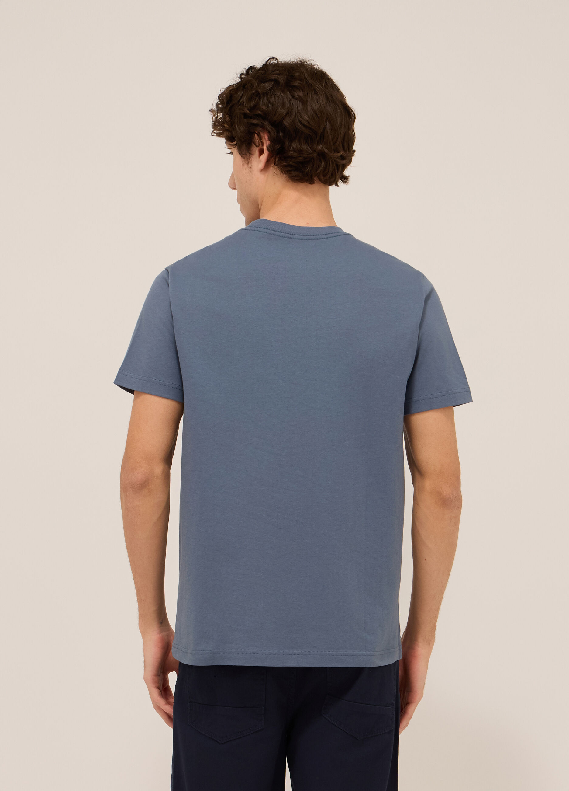 T-shirt in jersey di cotone con stampa uomo_1