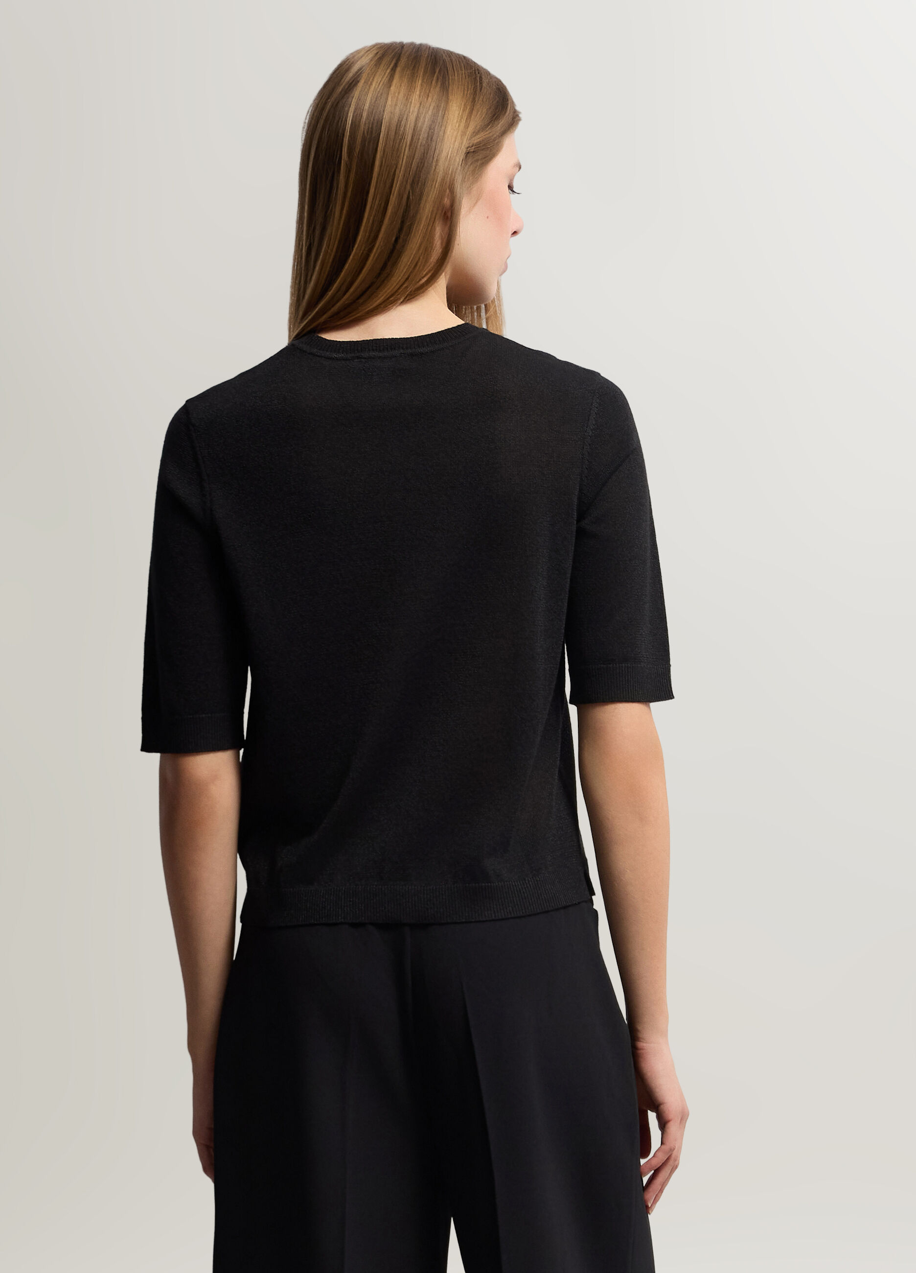 Maglia girocollo rasata donna_1