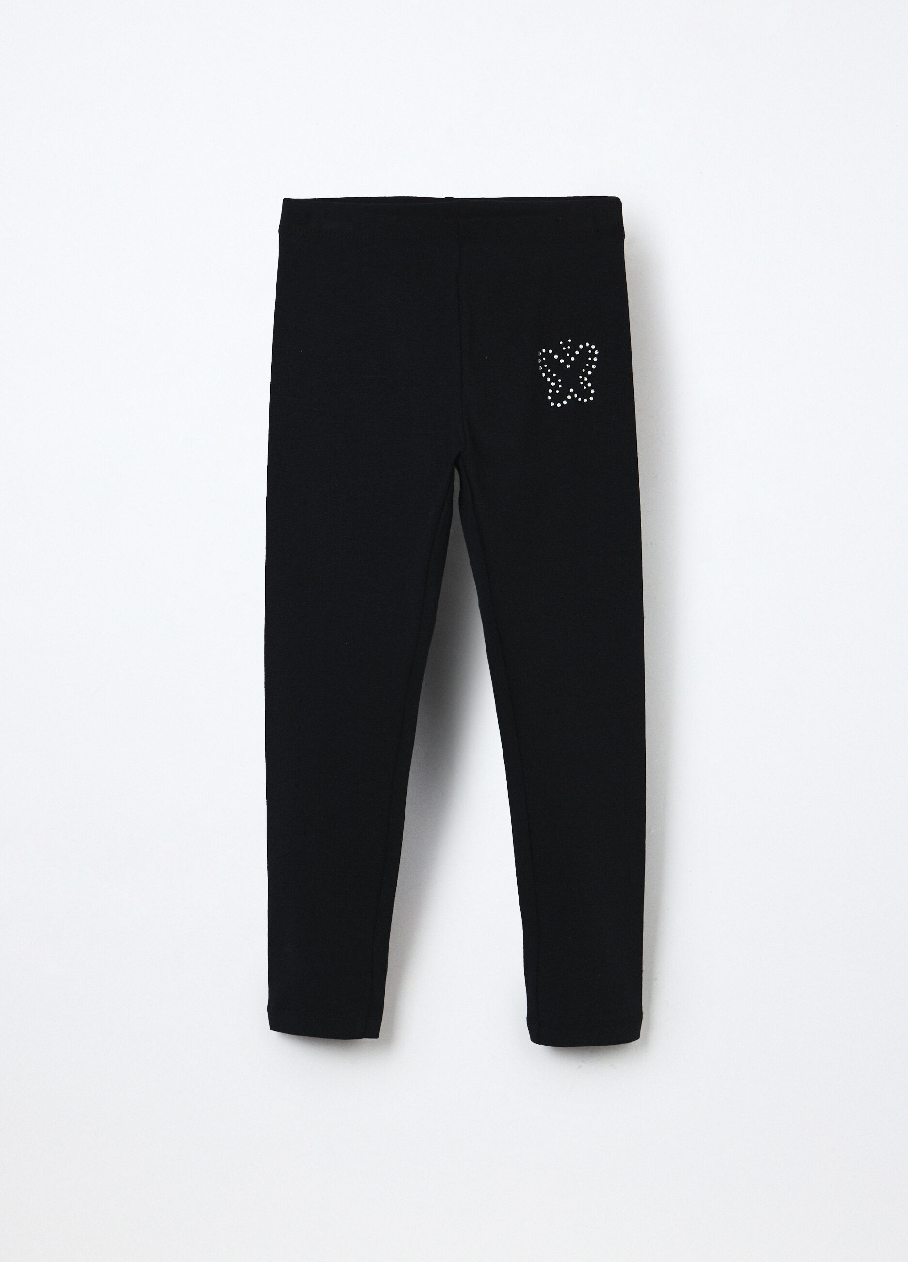 Leggings in jersey di cotone stretch bambina_0