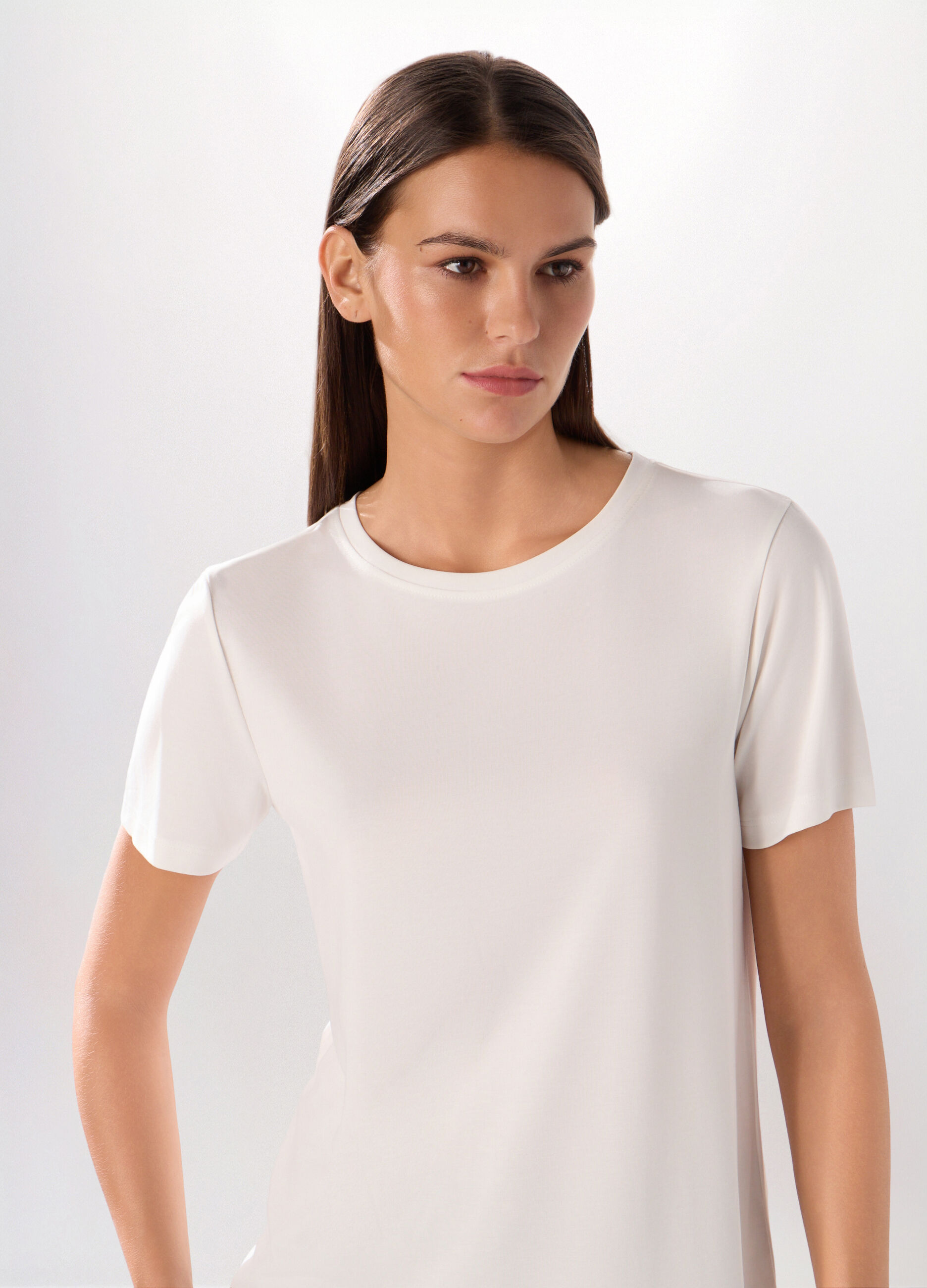 T-shirt in jersey di misto modal donna_2