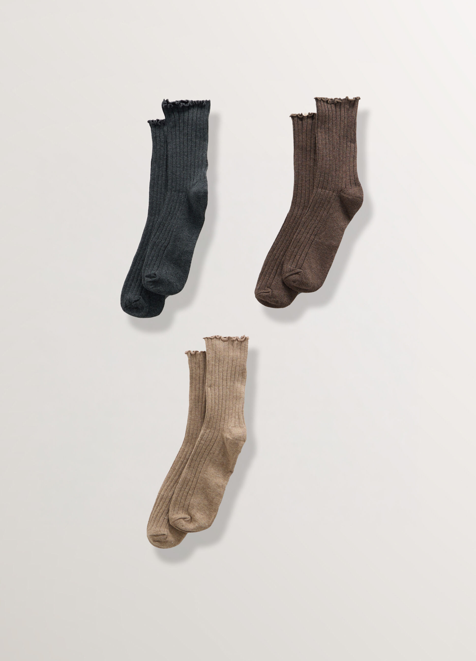 Pack 3 calze in costina misto cotone stretch _0