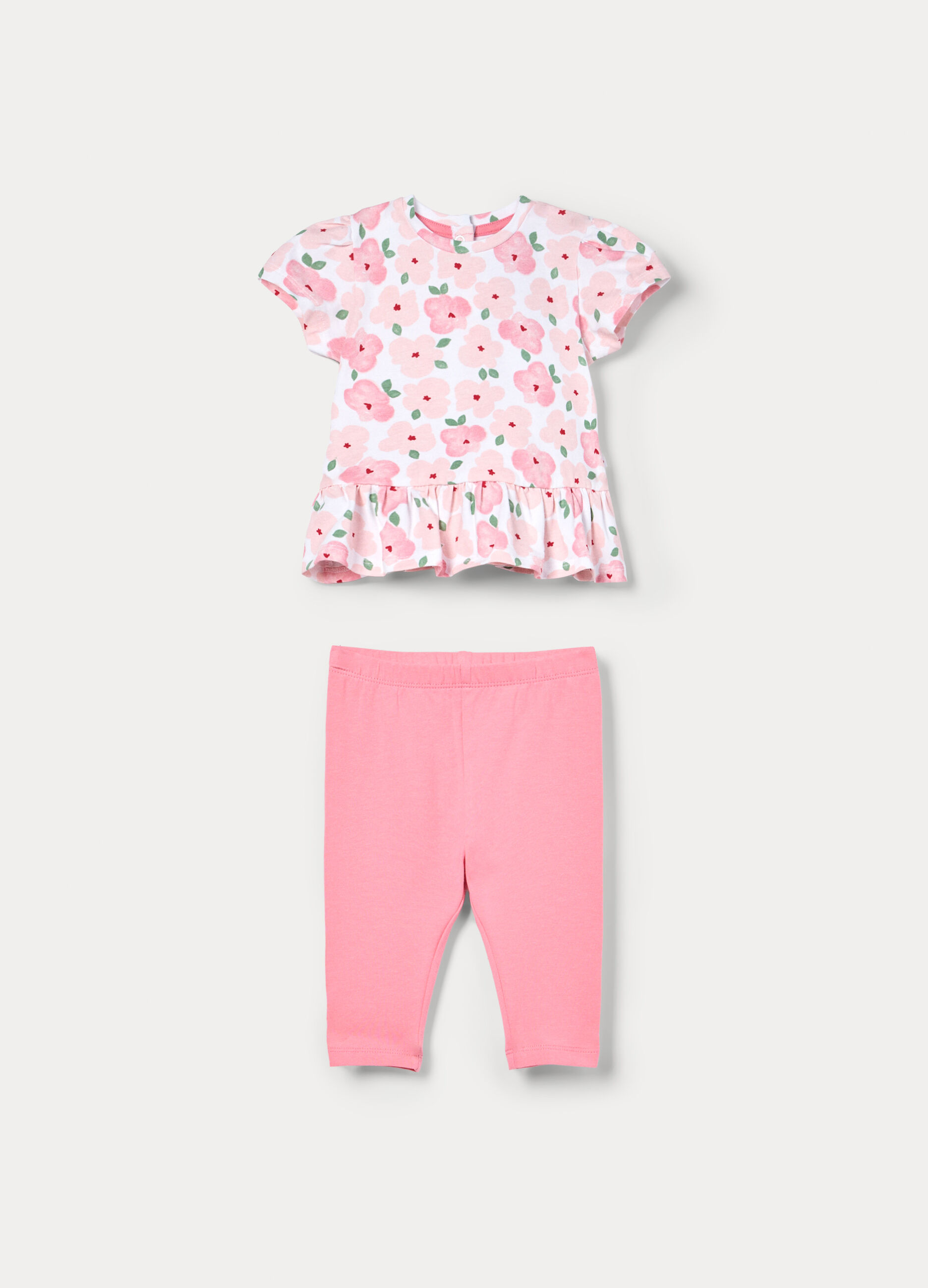 Jogging set in jersey di cotone stretch neonata_0