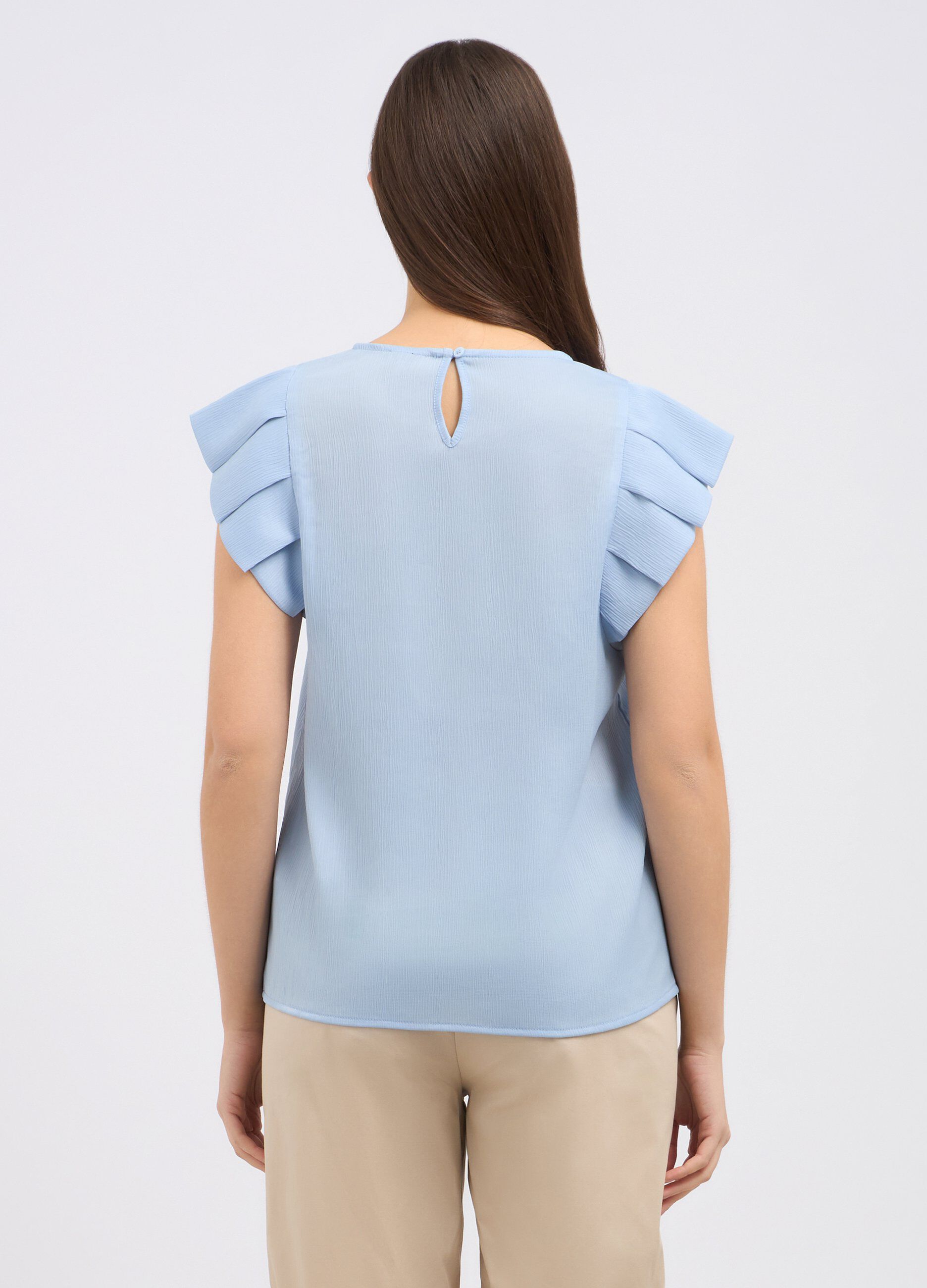 Blusa creponne con rouches donna