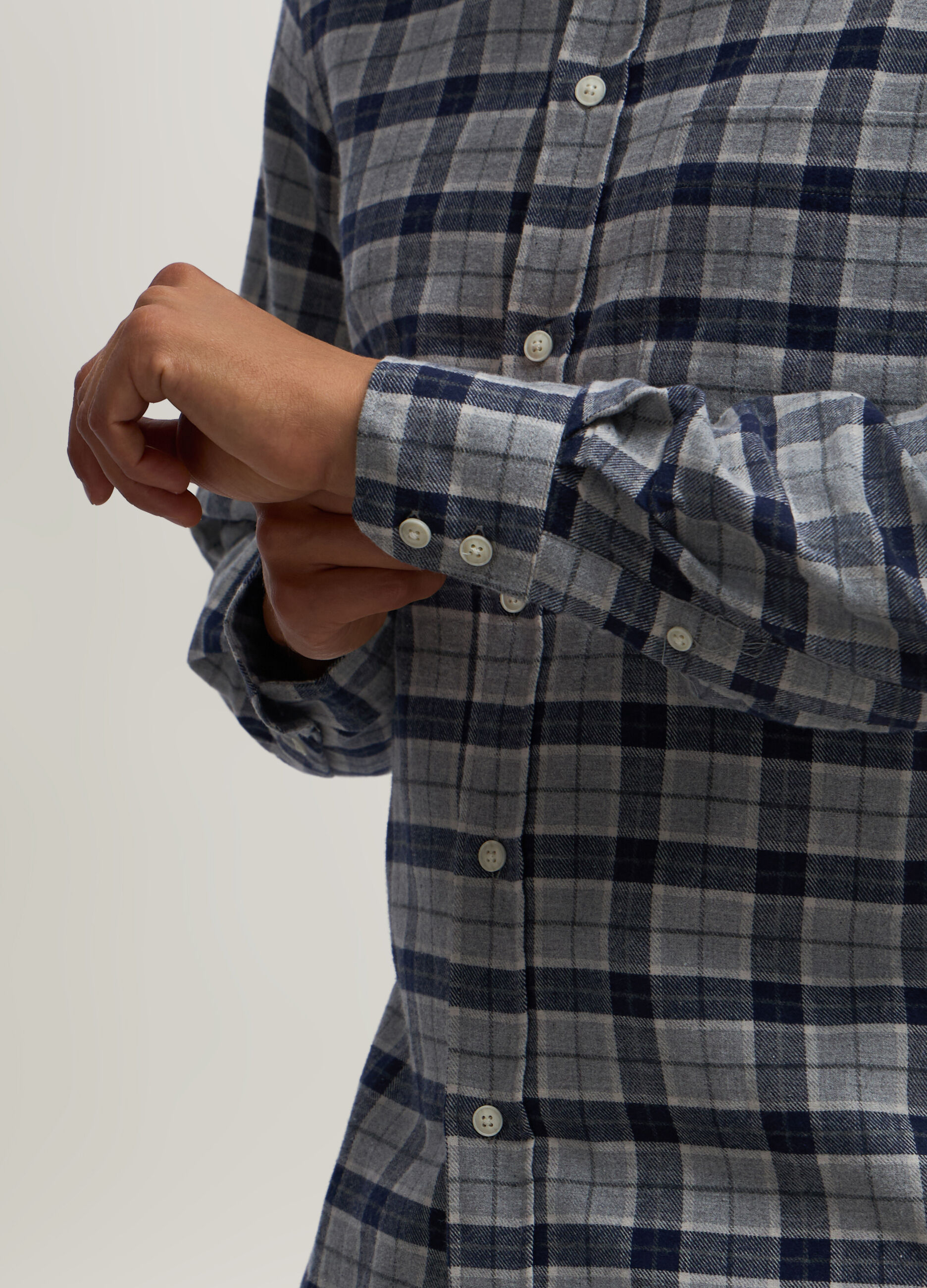 Camicia a quadri in flanella di cotone uomo_2
