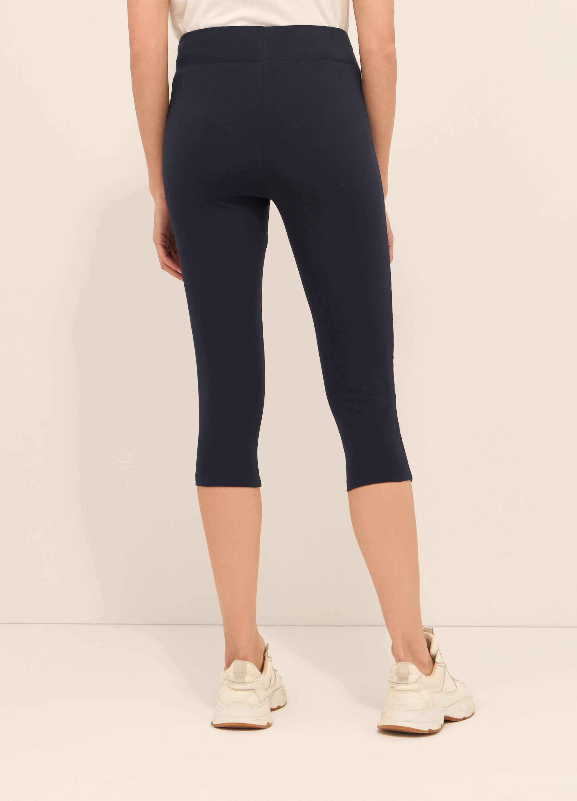 Leggings capri in cotone stretch donna_1