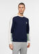 Felpa girocollo in cotone color block uomo_0