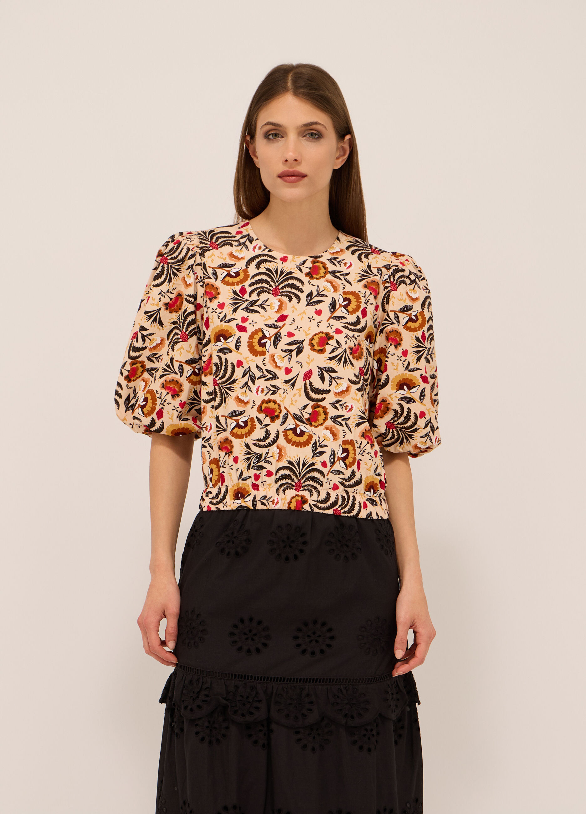 Blusa in popeline di puro cotone donna_0