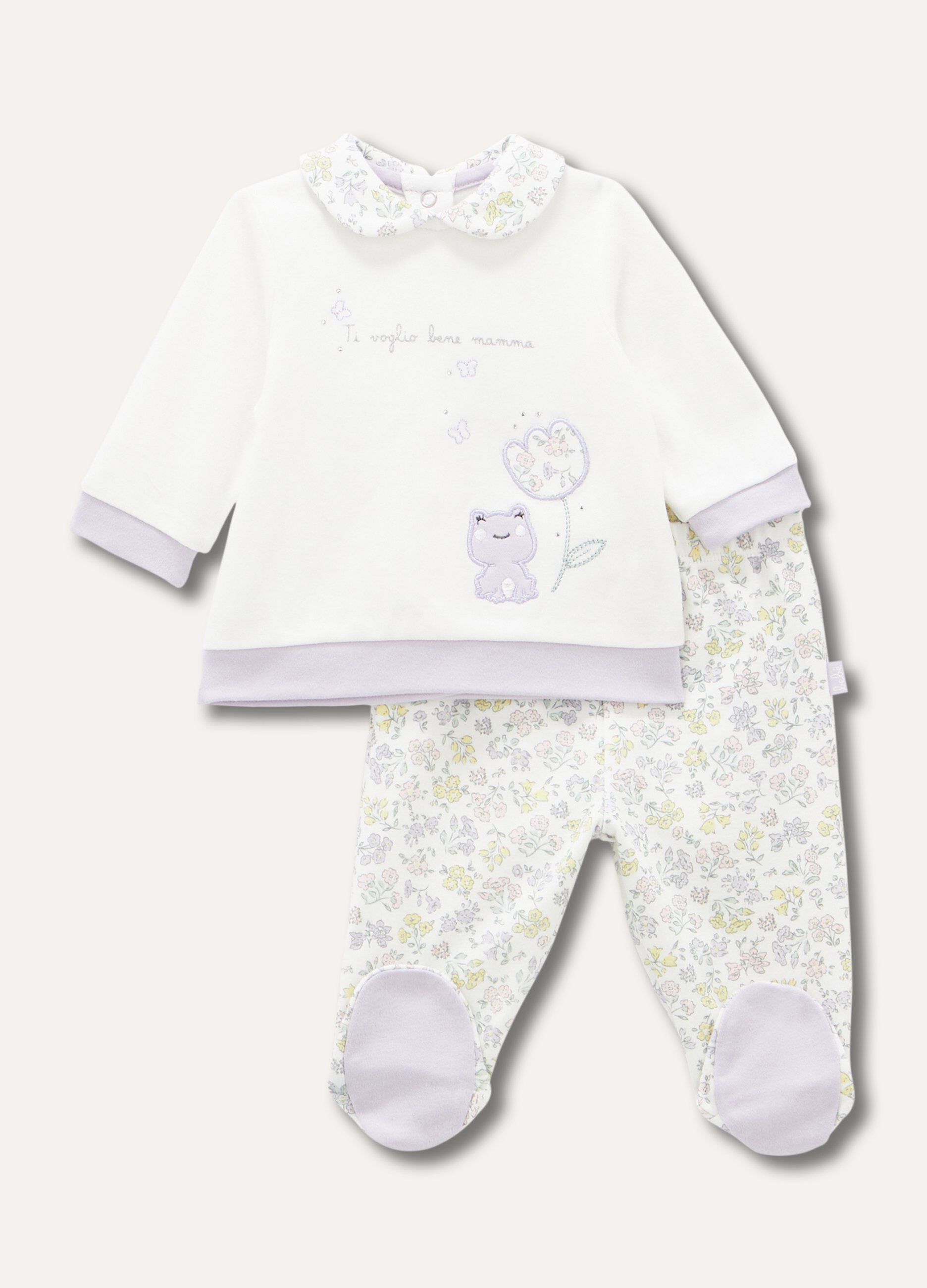 Set t-shirt + ghettine in puro cotone neonata_0
