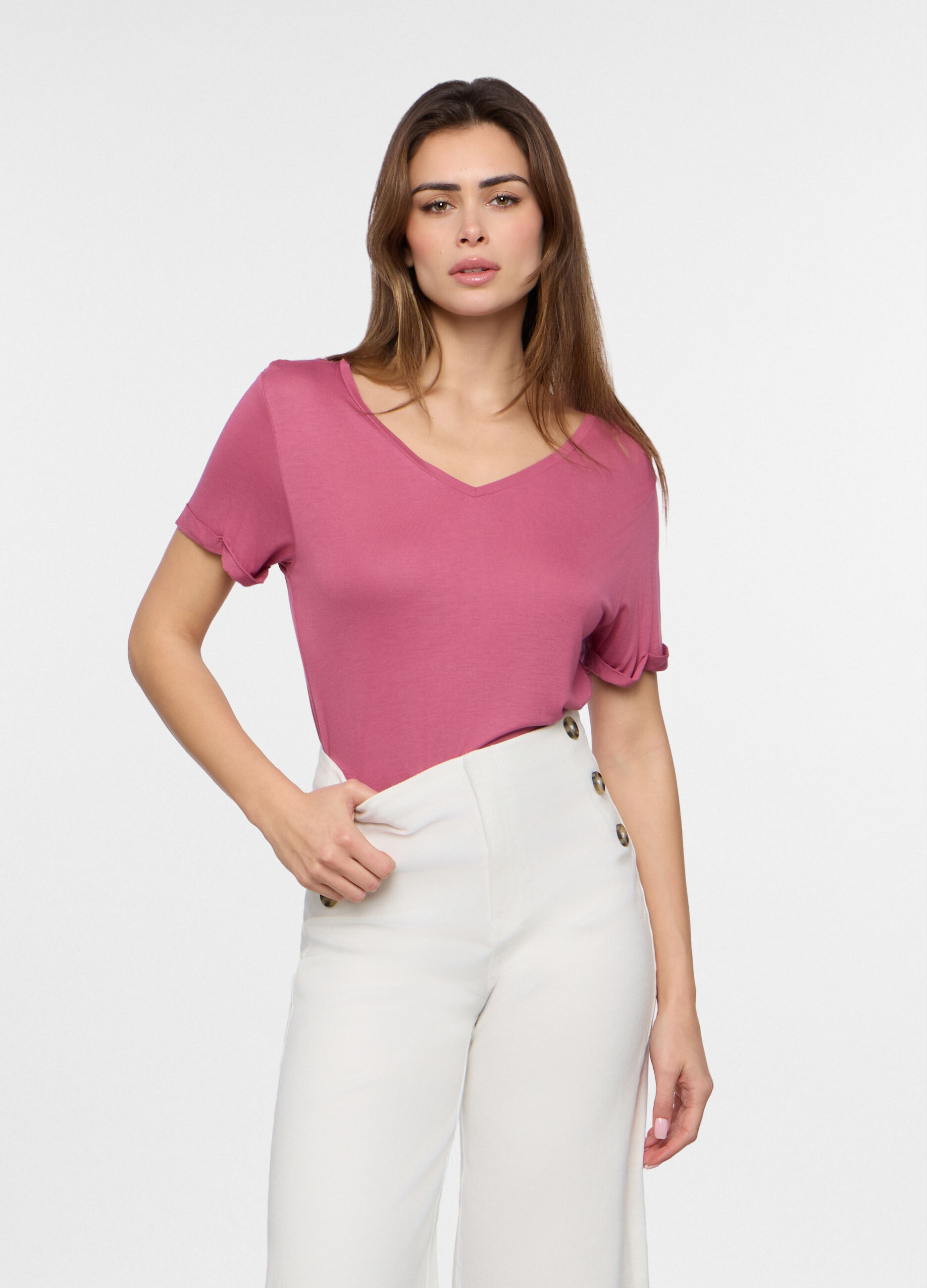 T-shirt in pura viscosa donna_0
