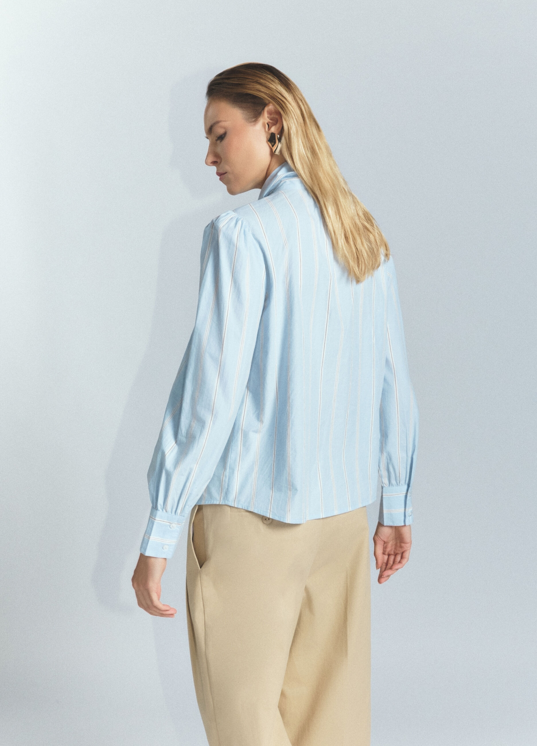 Camicia Fit over in popeline di puro cotone donna_2