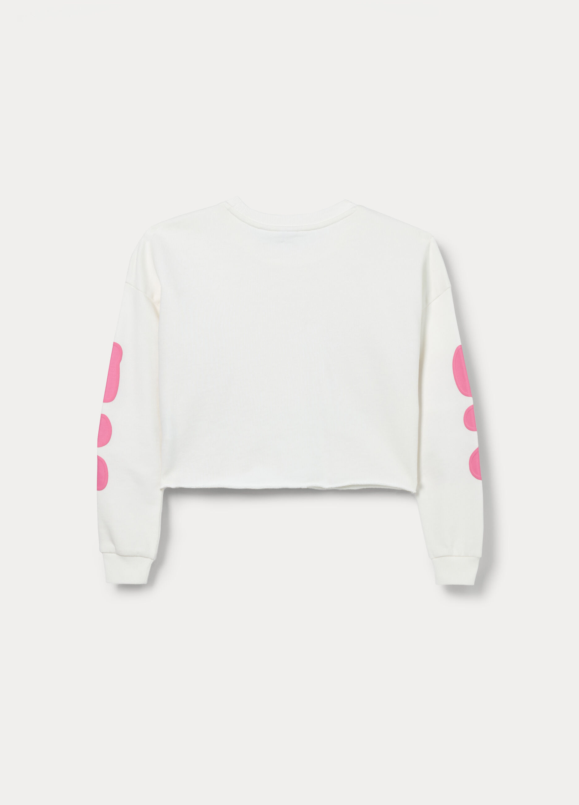 Felpa cropped in french terry di puro cotone ragazza_1