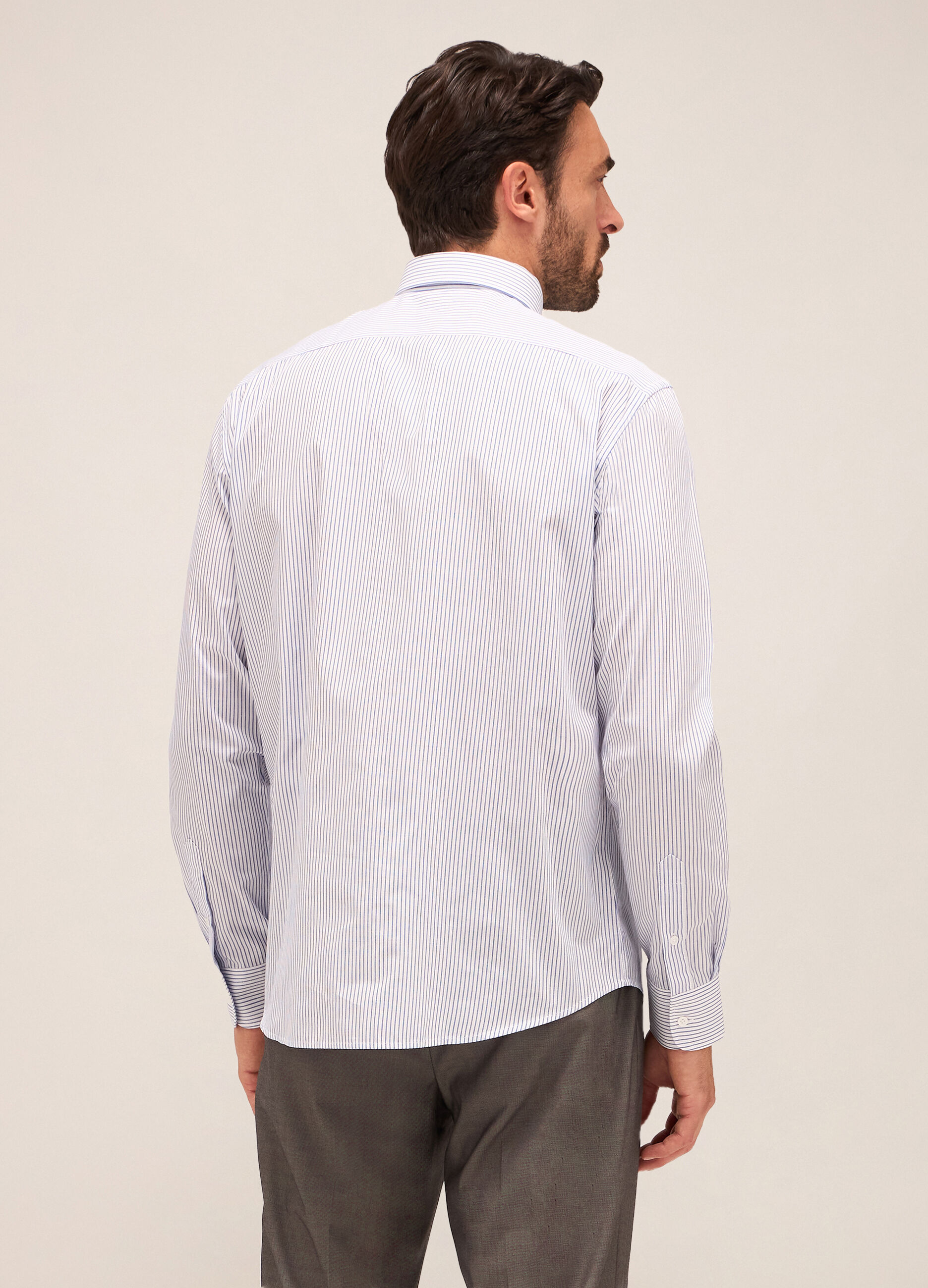 Camicia regular fit colletto classico in misto cotone uomo_1