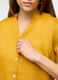 Camicia fit regular con collo coreano in puro lino donna_2
