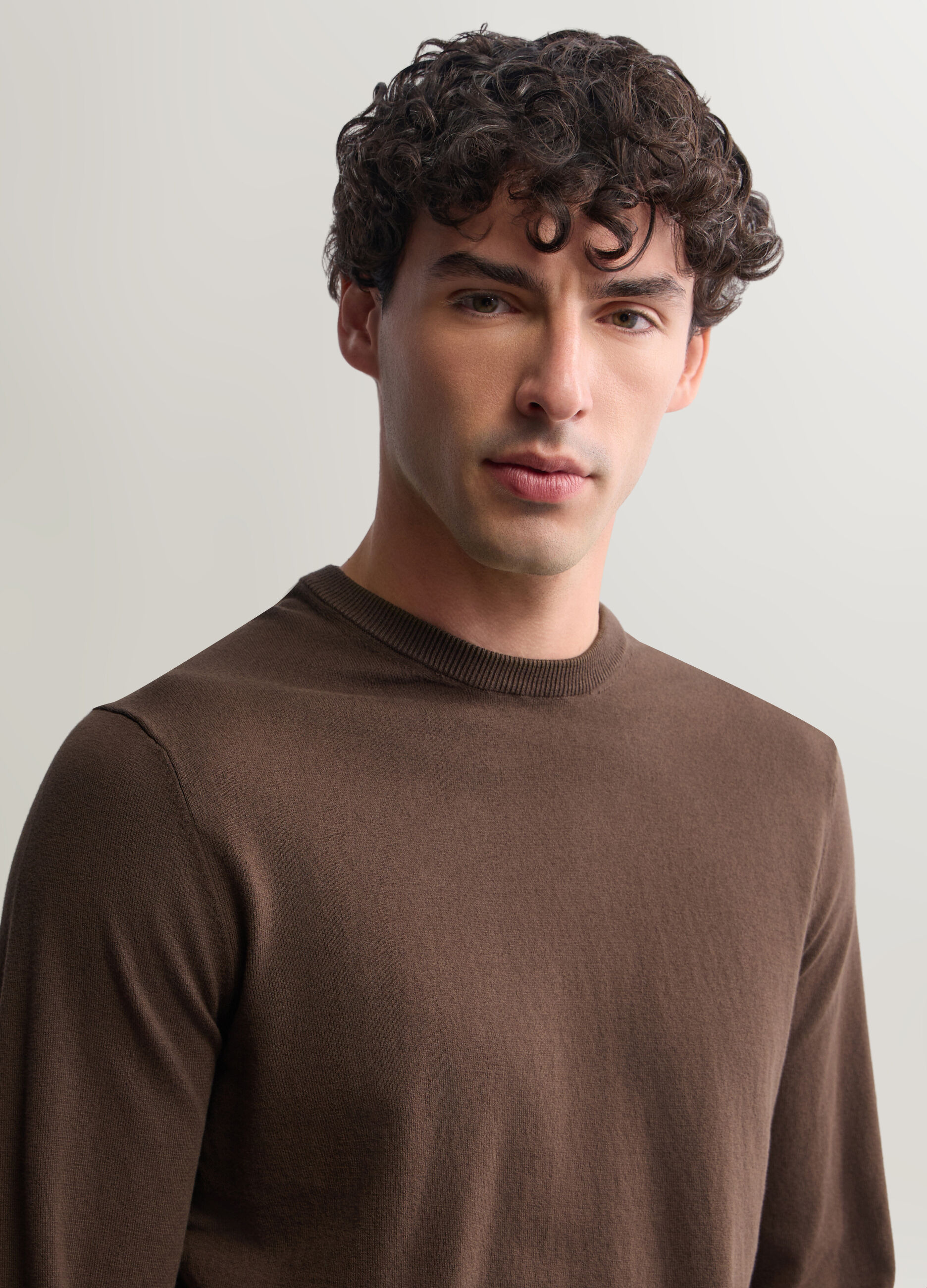 Maglione girocollo in misto cotone uomo_2