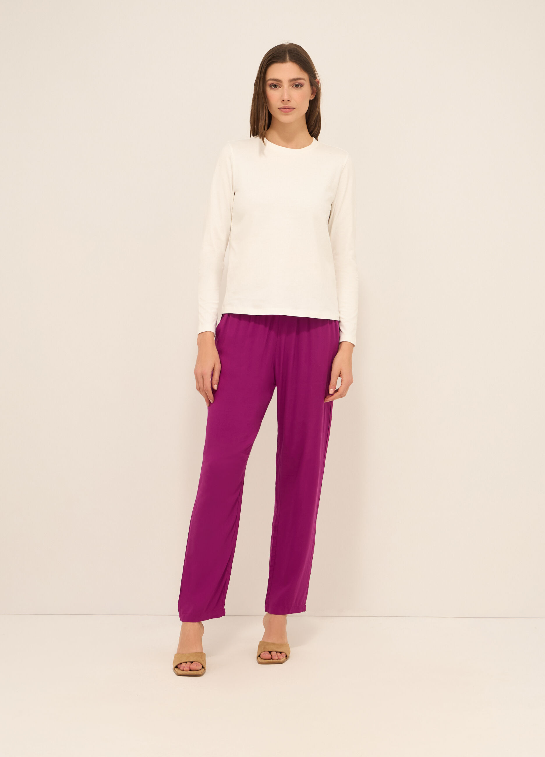 Pantaloni in pura viscosa donna_0