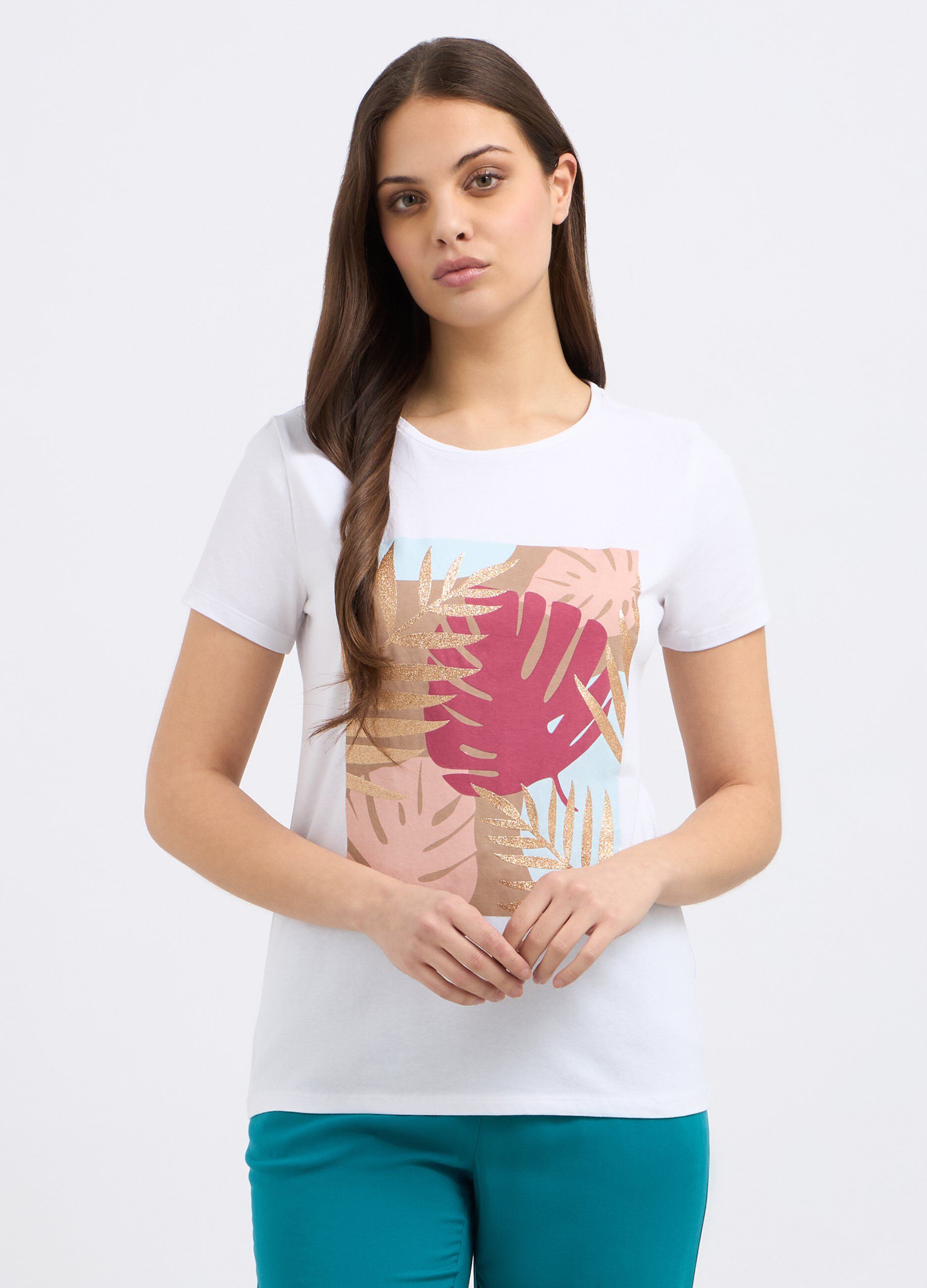 T-shirt in cotone stretch donna_0