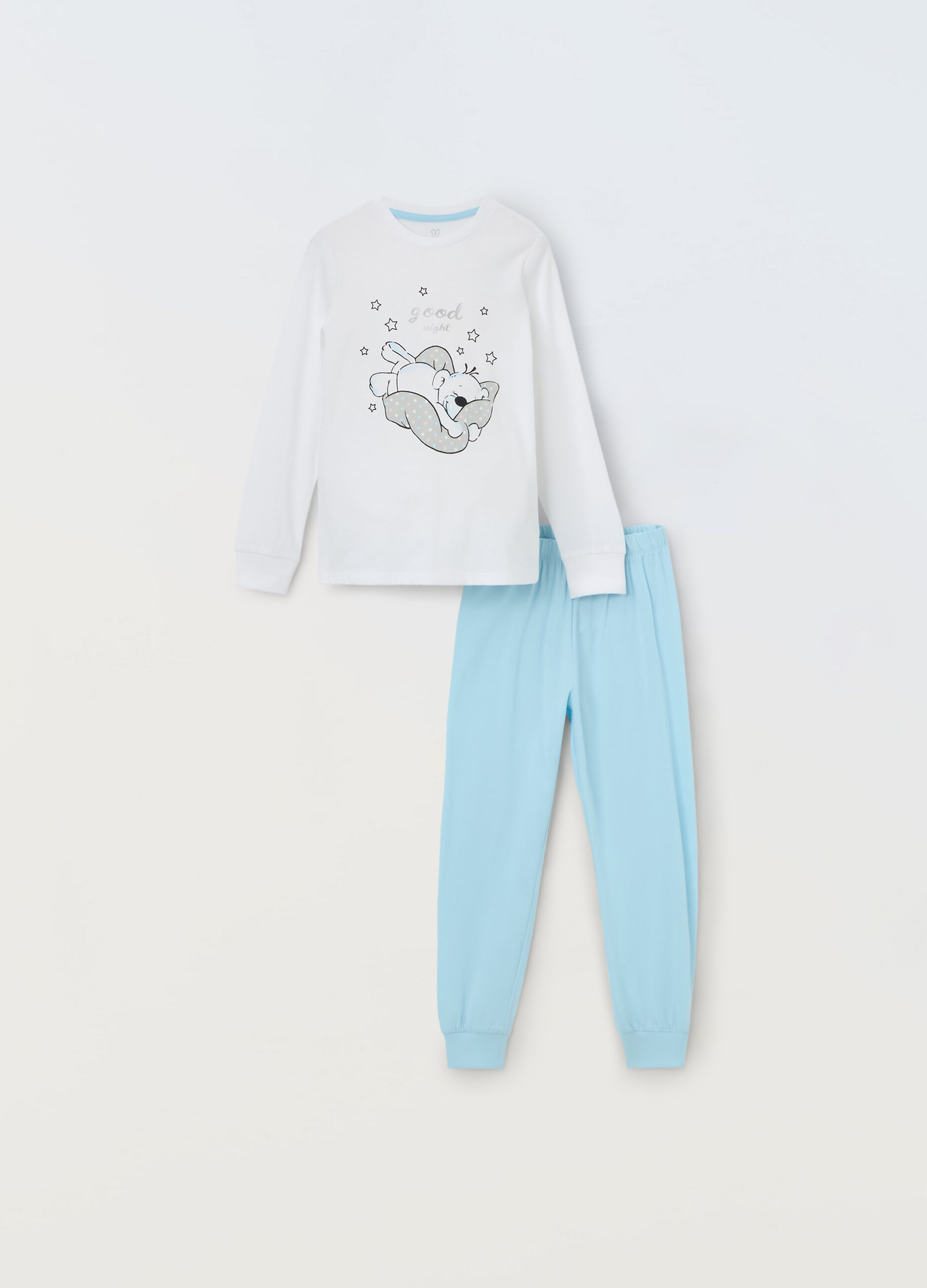 Set pigiama lungo in puro cotone bambina_0