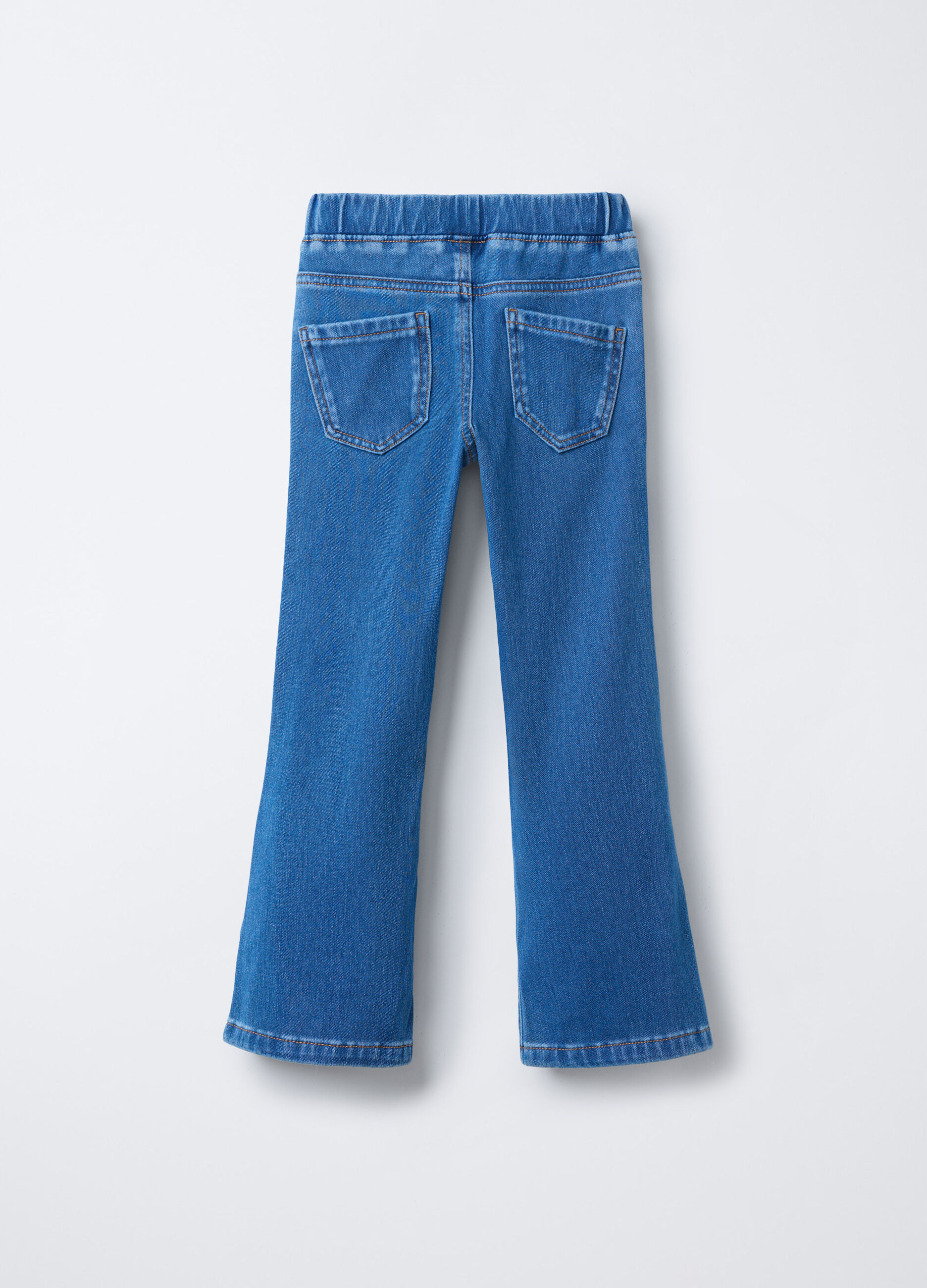 Jeggings misto cotone garzato stretch Flare Fit bambina_1