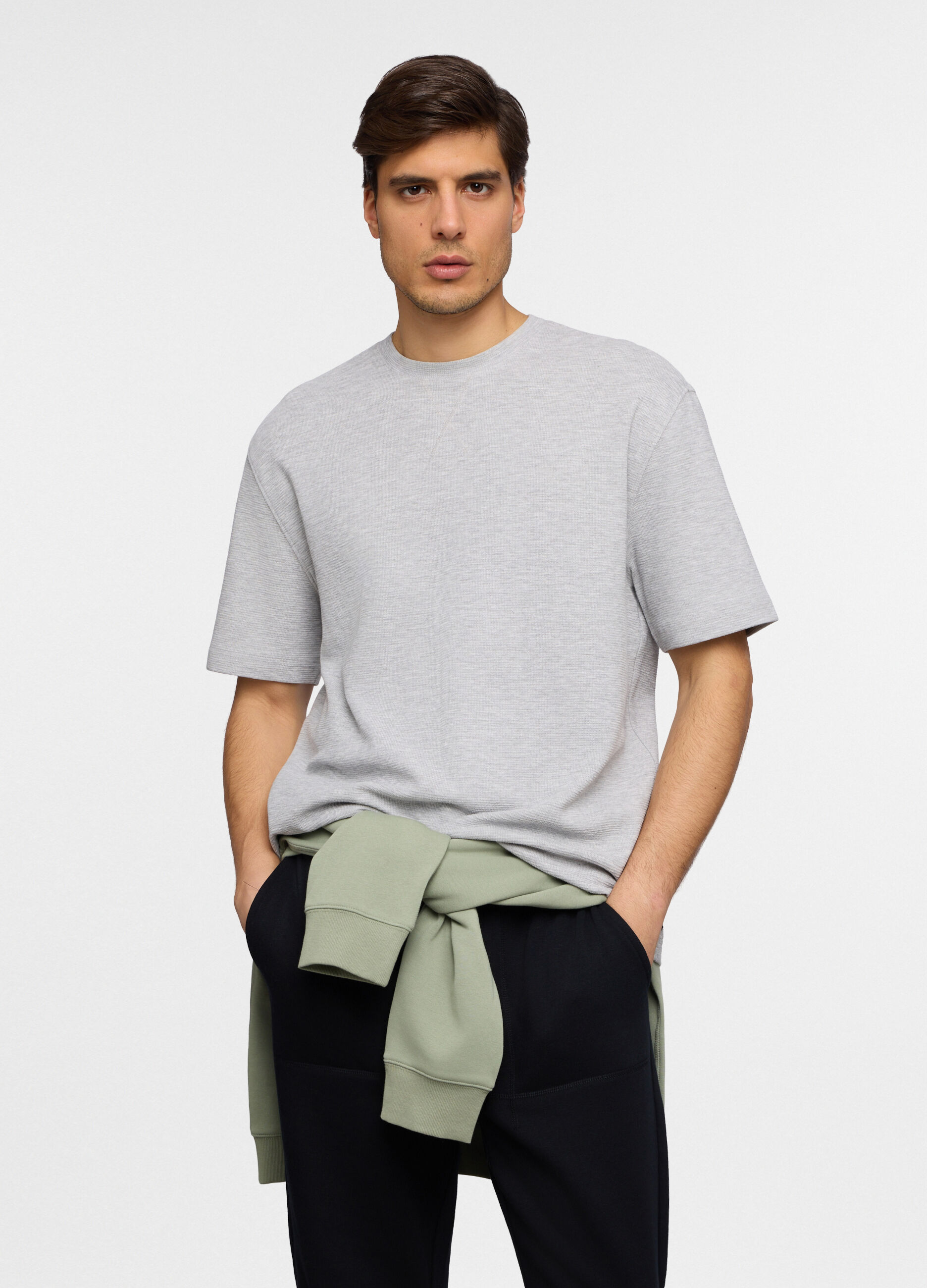 Maglia a maniche corte in felpa di cotone uomo_0