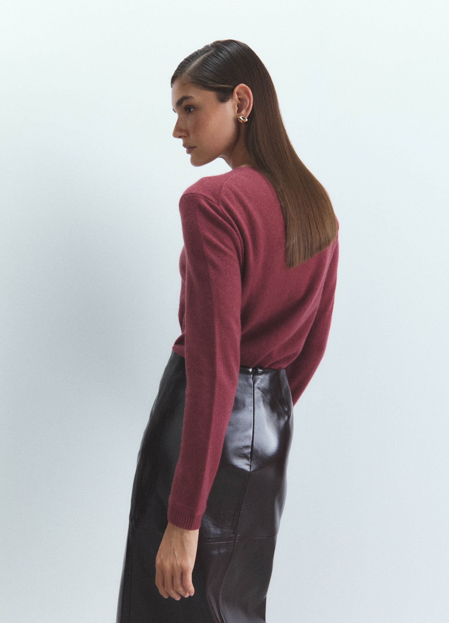 Pullover girocollo in puro cashmere donna_3