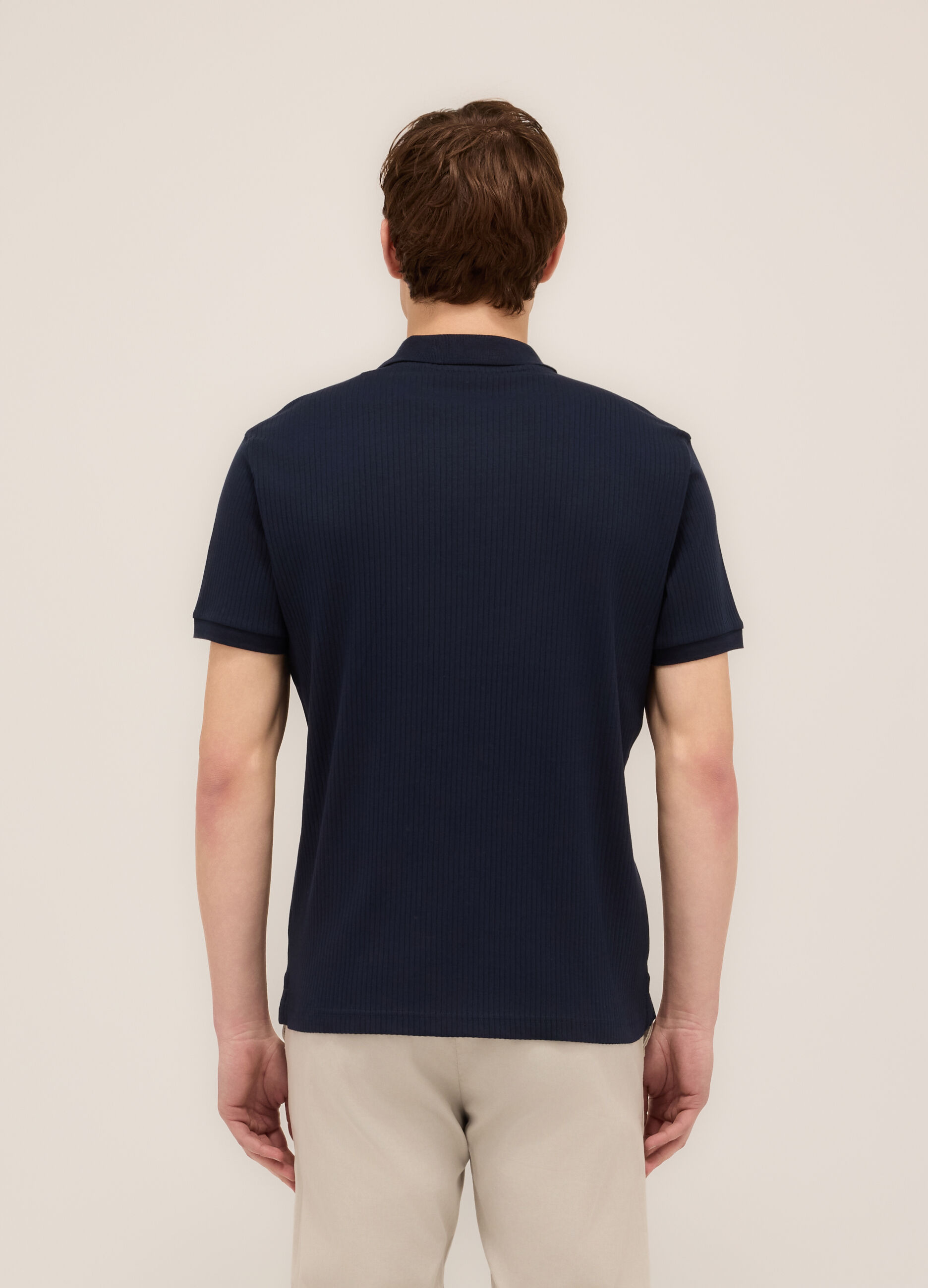 Polo a maniche corte in interlock di cotone stretch uomo_1