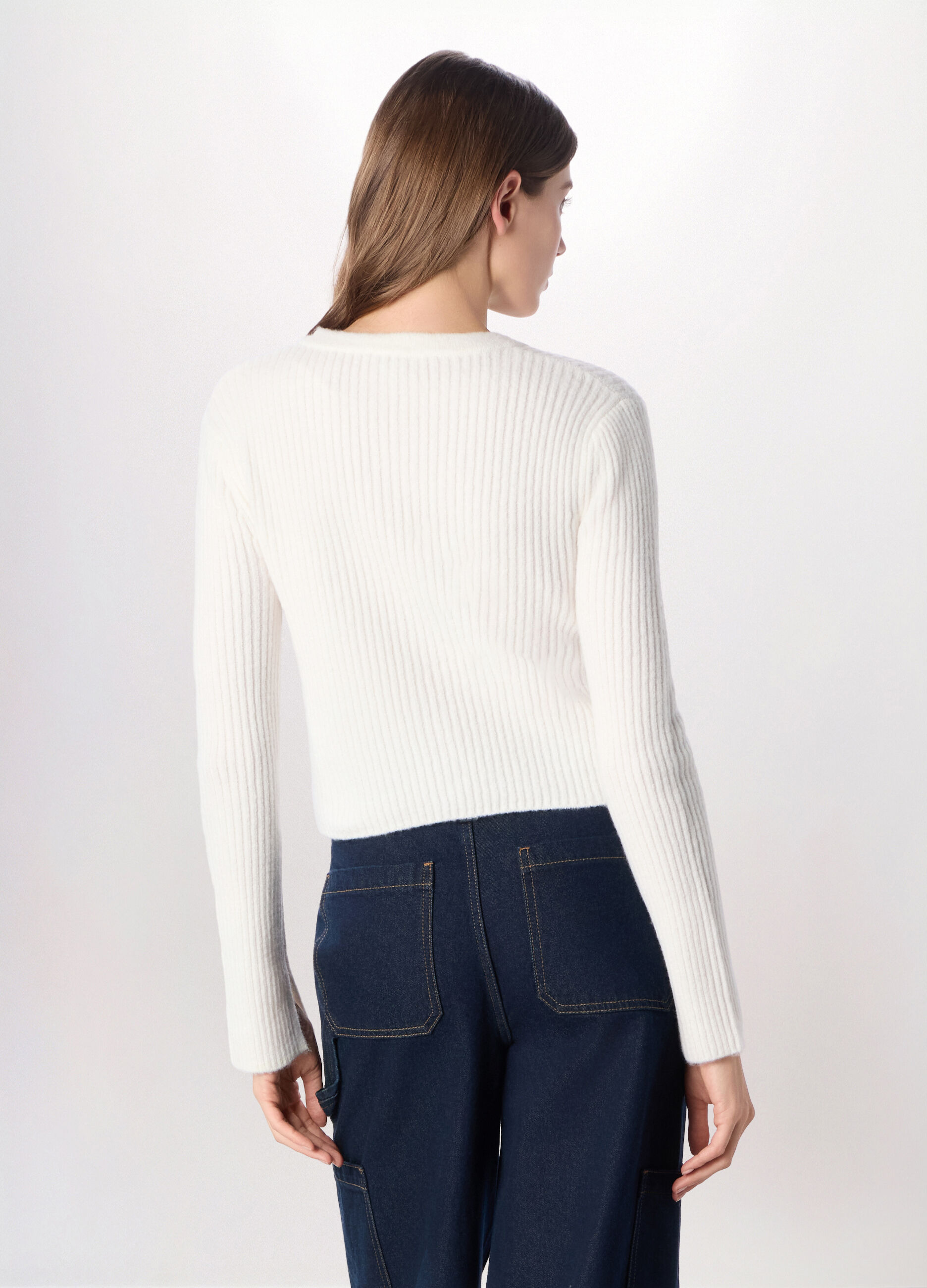 Cardigan tricot in costina donna_1