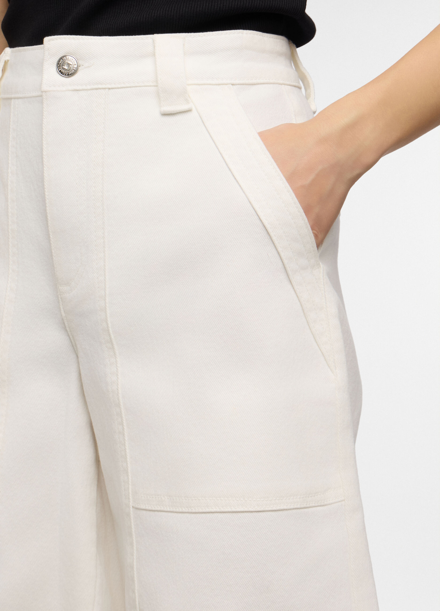 Bermuda Fit Wide con tasche Fatigue in cotone donna_3