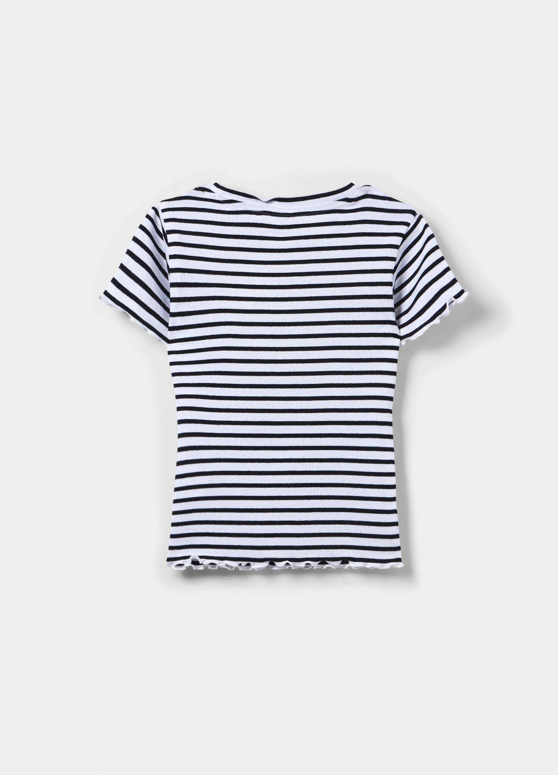 T-shirt fitted in costina stretch ragazza_1