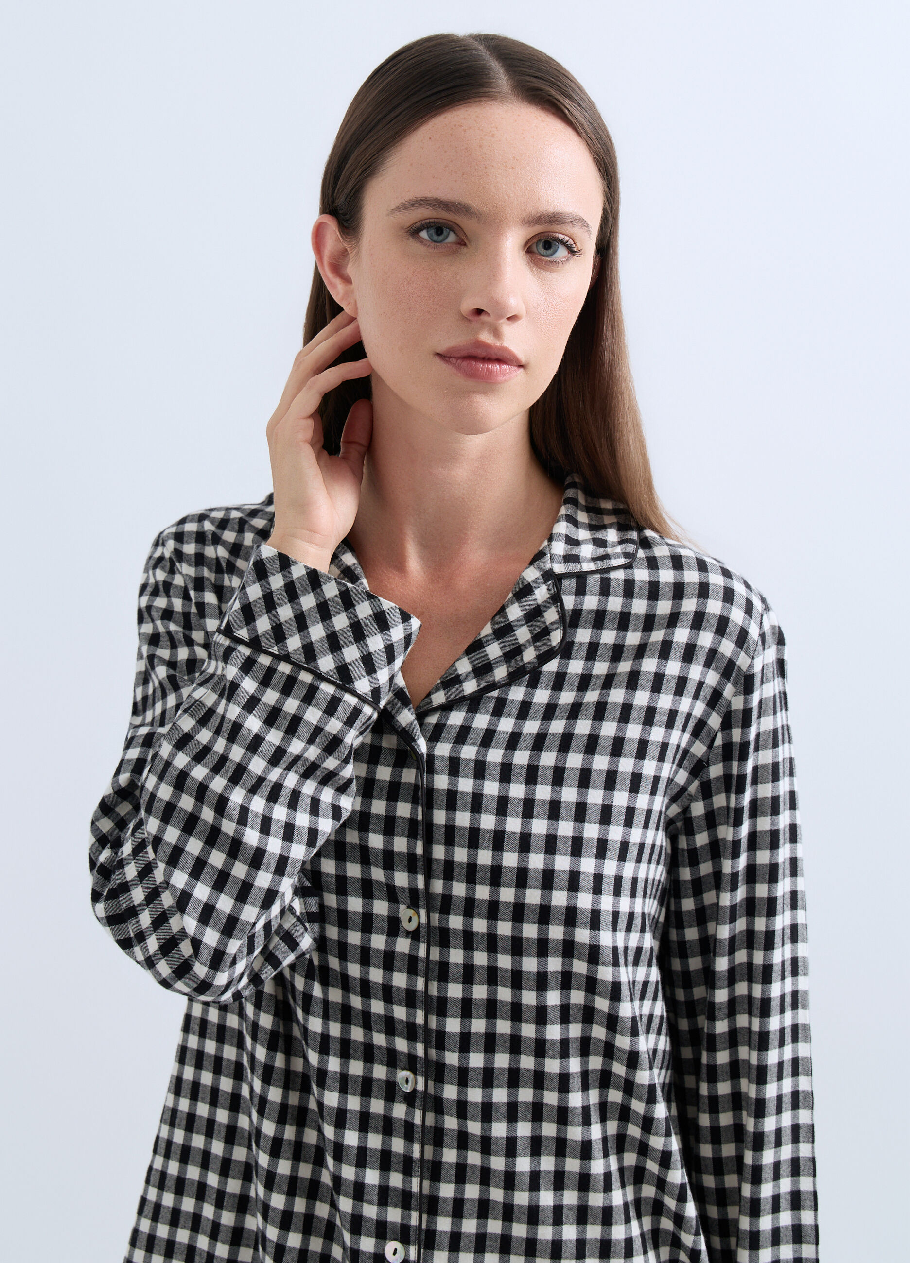 Set pigiama lungo in flanella misto cotone donna_2